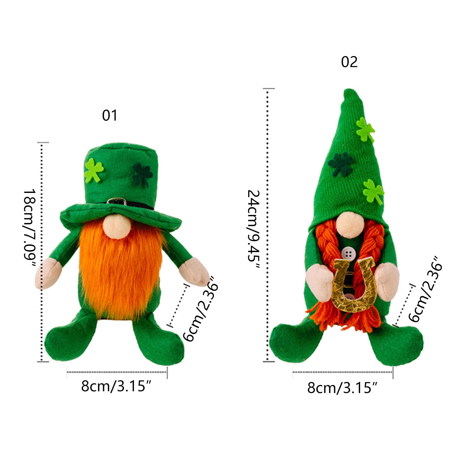 Yooghuge Lot De Nains En Peluche Saint-Patrick - Leprechaun Irlandais Vert Décoration Fête