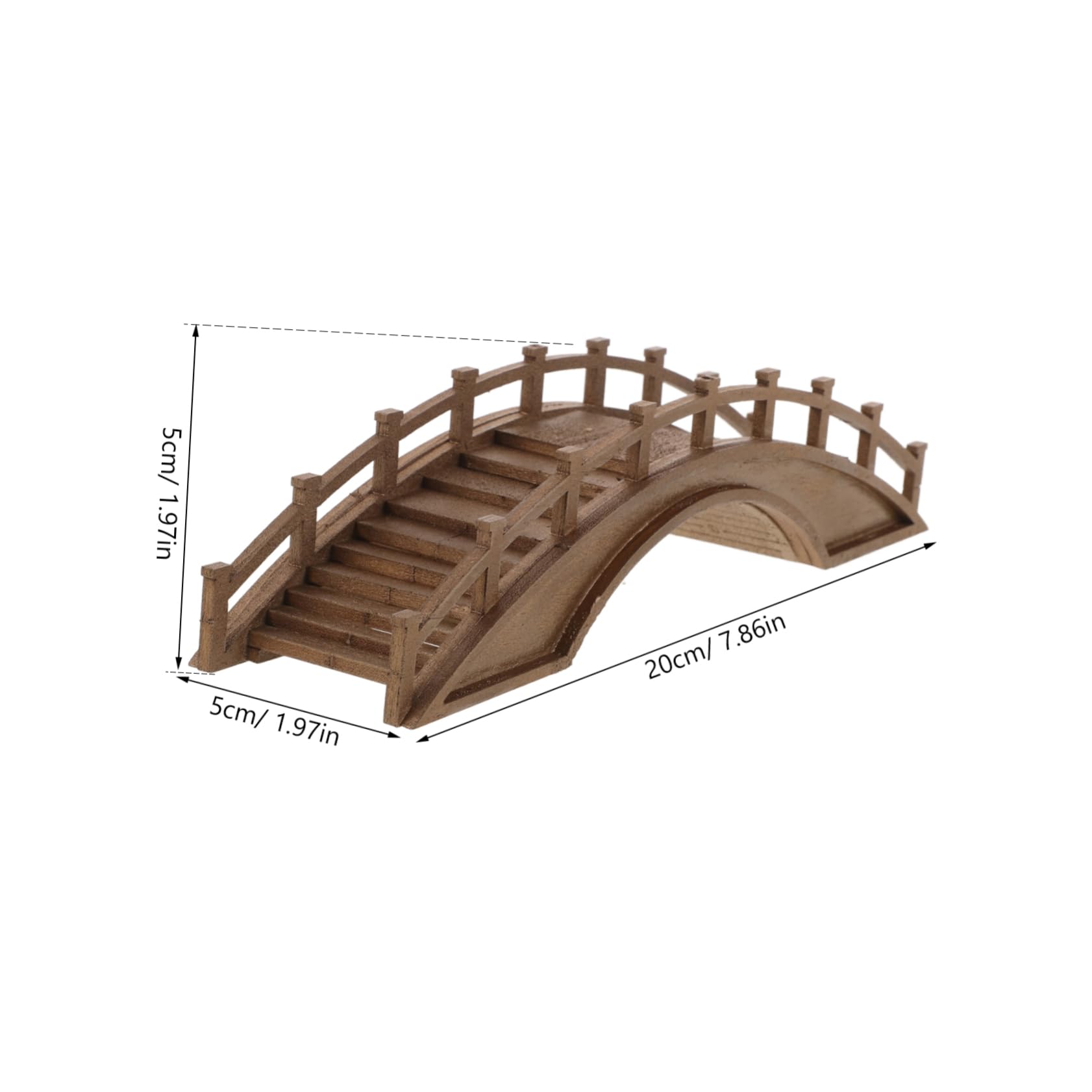 Sosoport Miniatur Holzbogenbrücke Gartendekoration Terrasse Gartenskulptur Robuste Mittlere Holzbrücke für Mikrolandschaften Outdoor Deko Gartenmodell