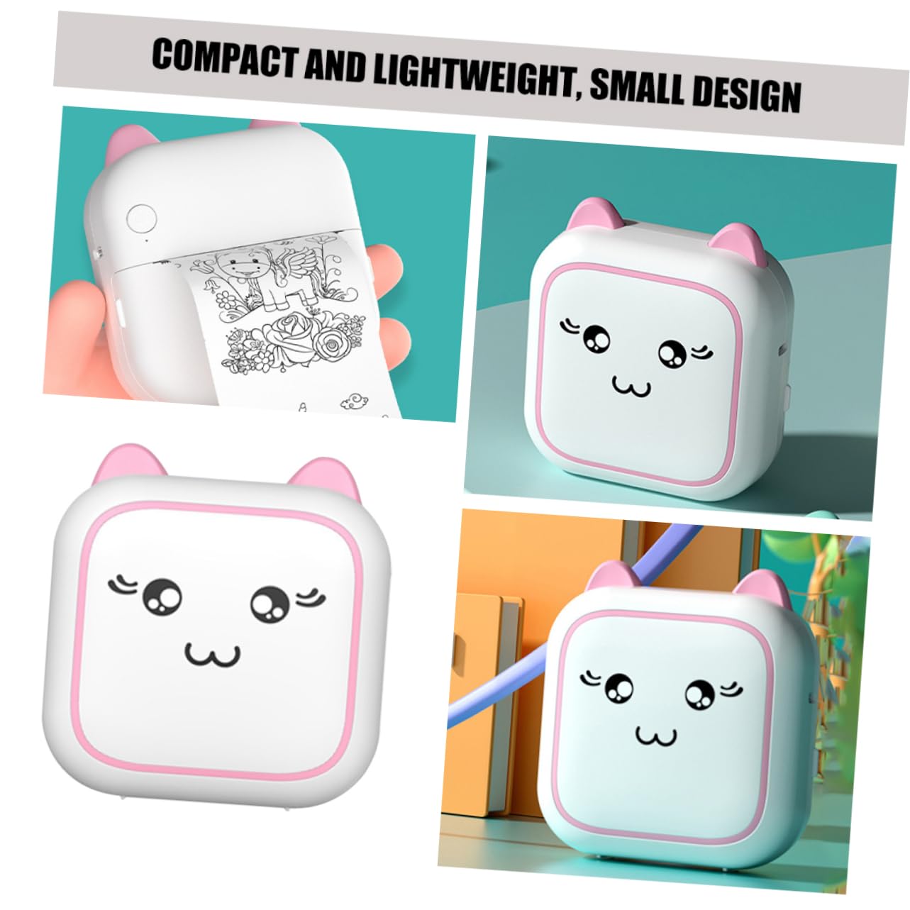 Impresora Térmica Portátil de Bolsillo 200 dpi Abs Rosa