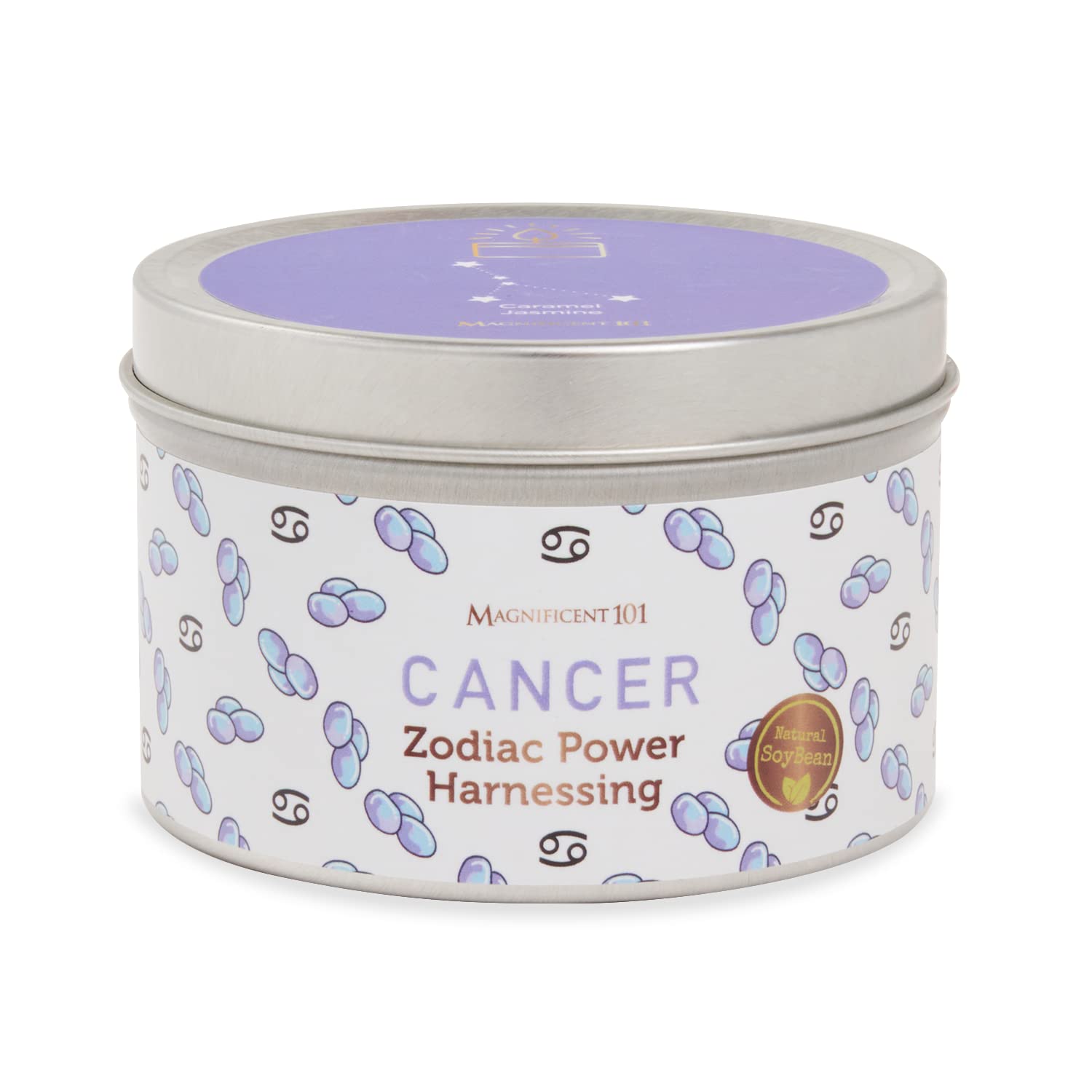 Magnificent 101 Cancer Zodiac Sign Candle - Soy Wax Candle - Choose Your Birthdate - Make Great Holiday Gifts for Astrology Fans - 6oz Tin Holder for Men’s and Women’s Décor Style