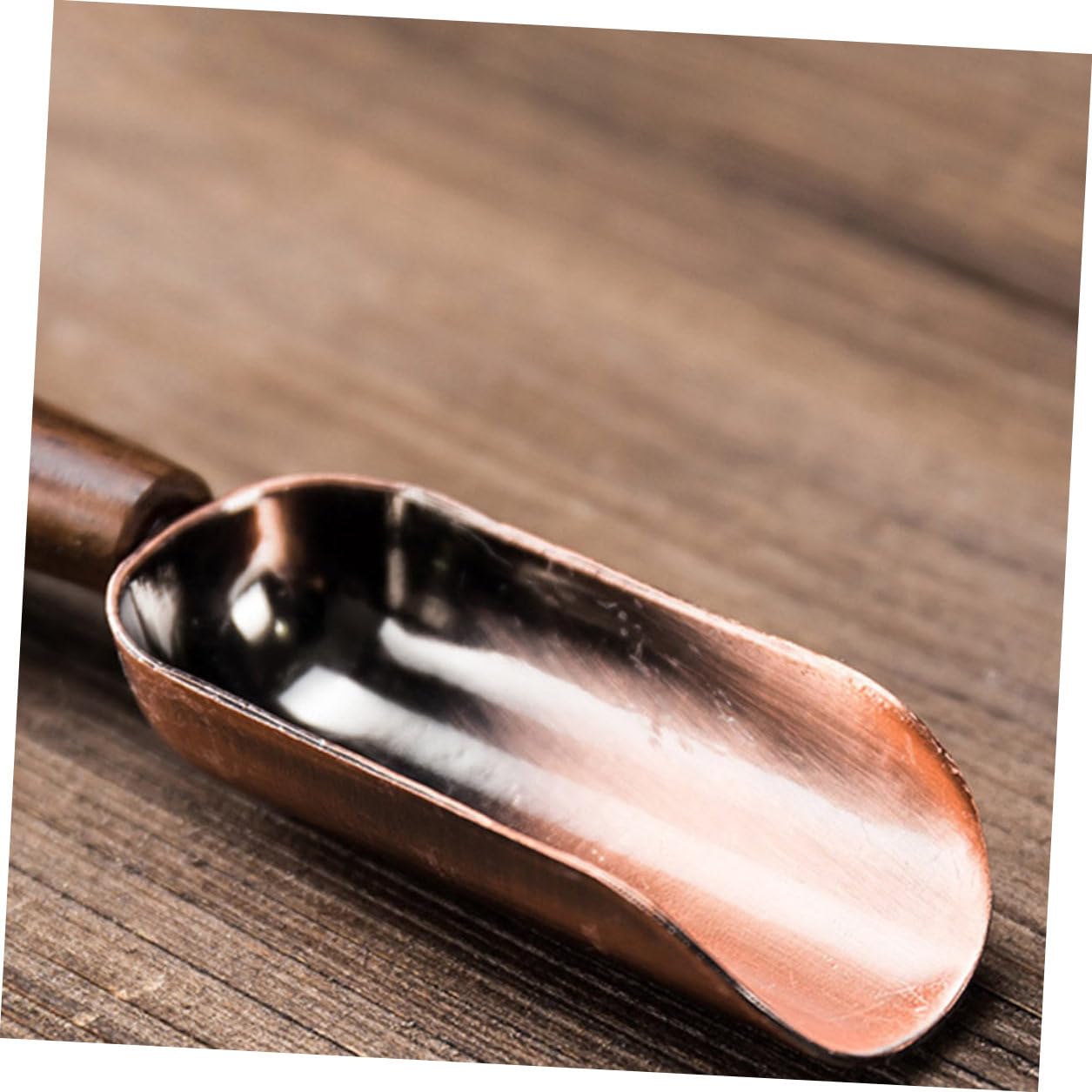 BESTonZON Cucharas para Té de Té Portátil Mango de Ébano Accesorio para Condimentos Especias Azúcar Leche Fácil de Limpiar