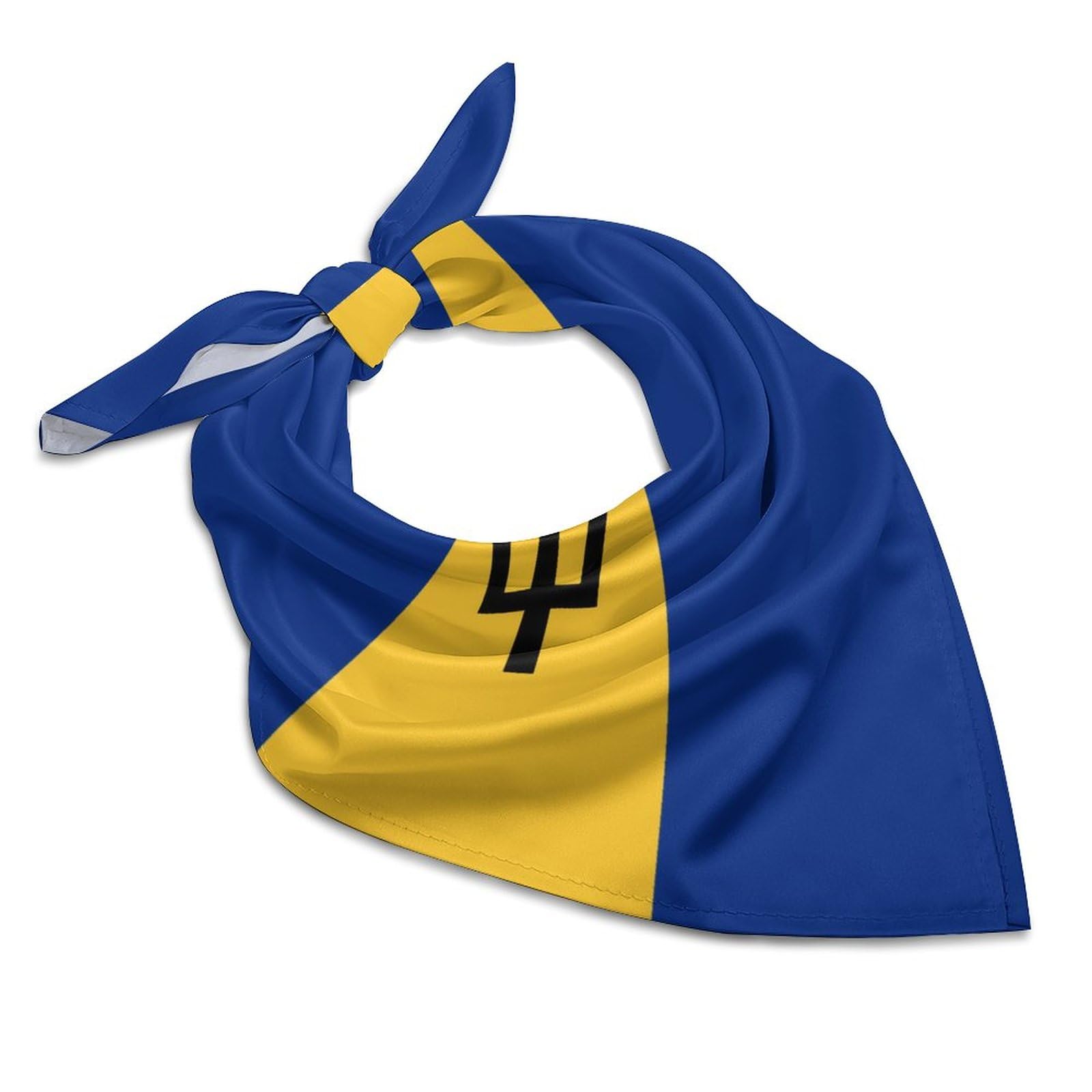 FWJZDSP Flag of Barbados Silk Head Scarf Neckerchief Square Scarves Vintage Bandanas For Men Women