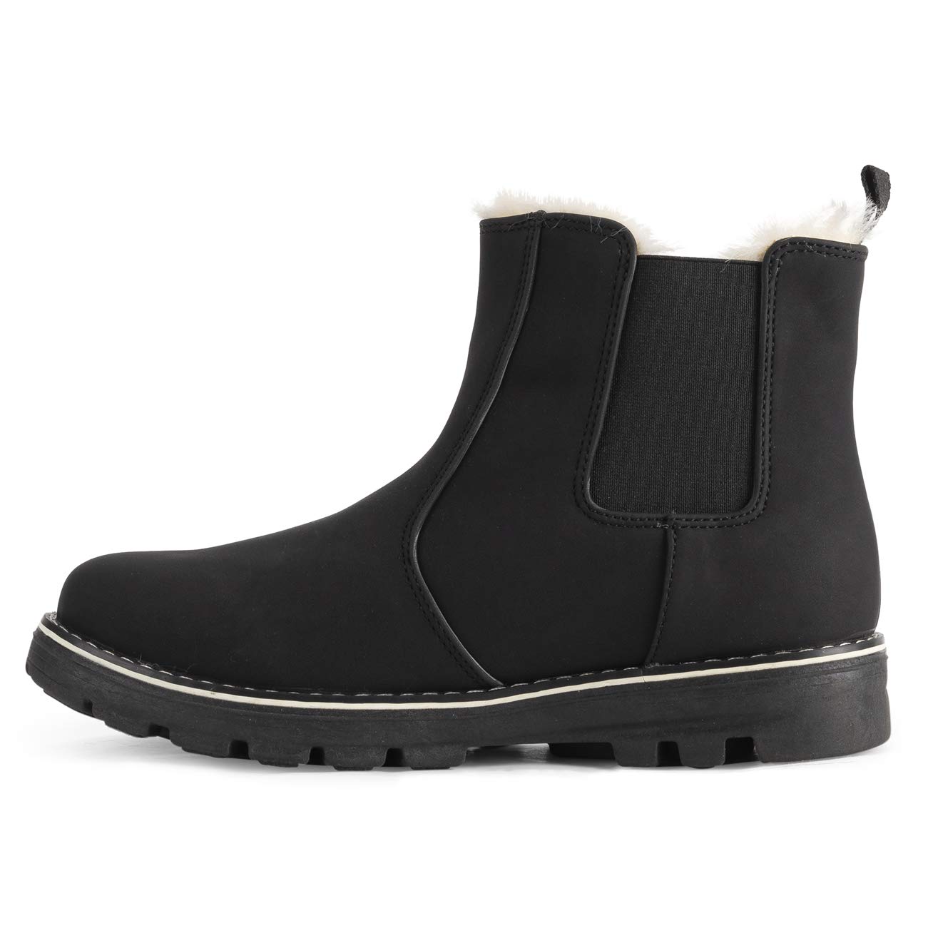 Polar Stivale Chelsea da donna in memory foam, in nabuk, impermeabile, in gomma, con suola cucita e foderata in pelliccia sintetica