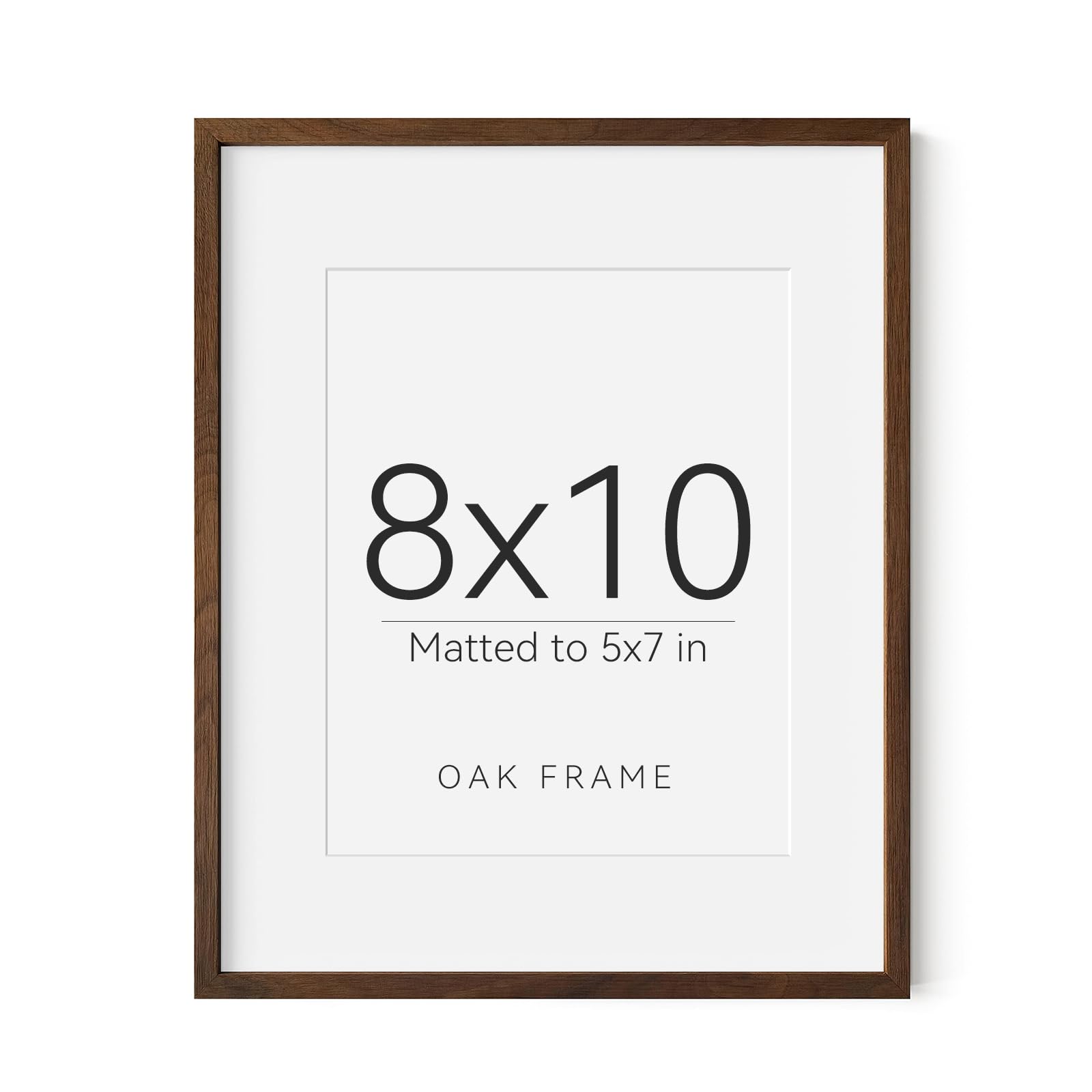 8X10 Oak Wood Picture Frame Brown Poster Frame for 5x7 Picture with Mat or 8x10 without Mat Natural Solid Wooden Picture Frames for Wall Art Photo and Prints