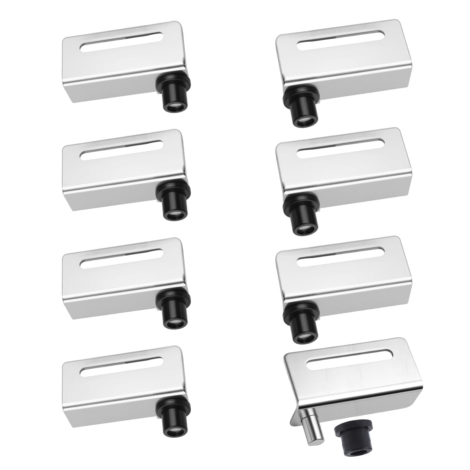 UFURMATE 4 Sets Pivot Hinge, Concealed Shaft Door Hinges Heavy Duty Cabinet Pivot Door Hinge with Screws and Caps for Furniture Wood Doors(Silver-White)