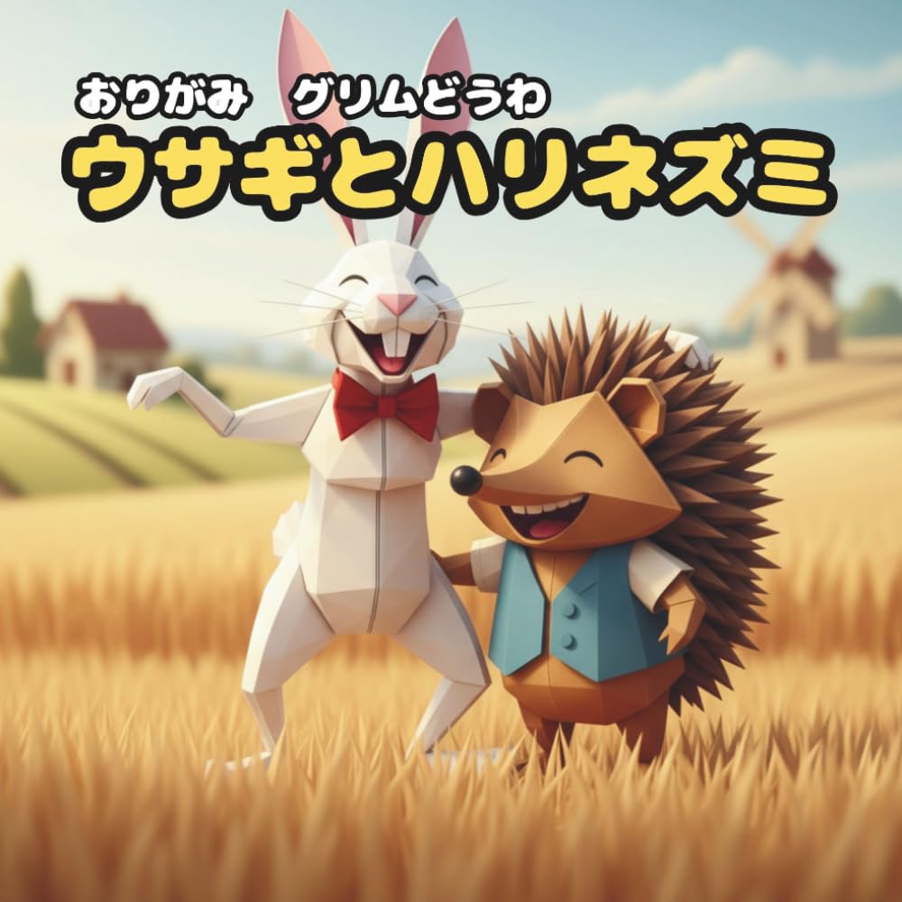 ウサギとハリネズミ: おりがみ　グリムどうわ