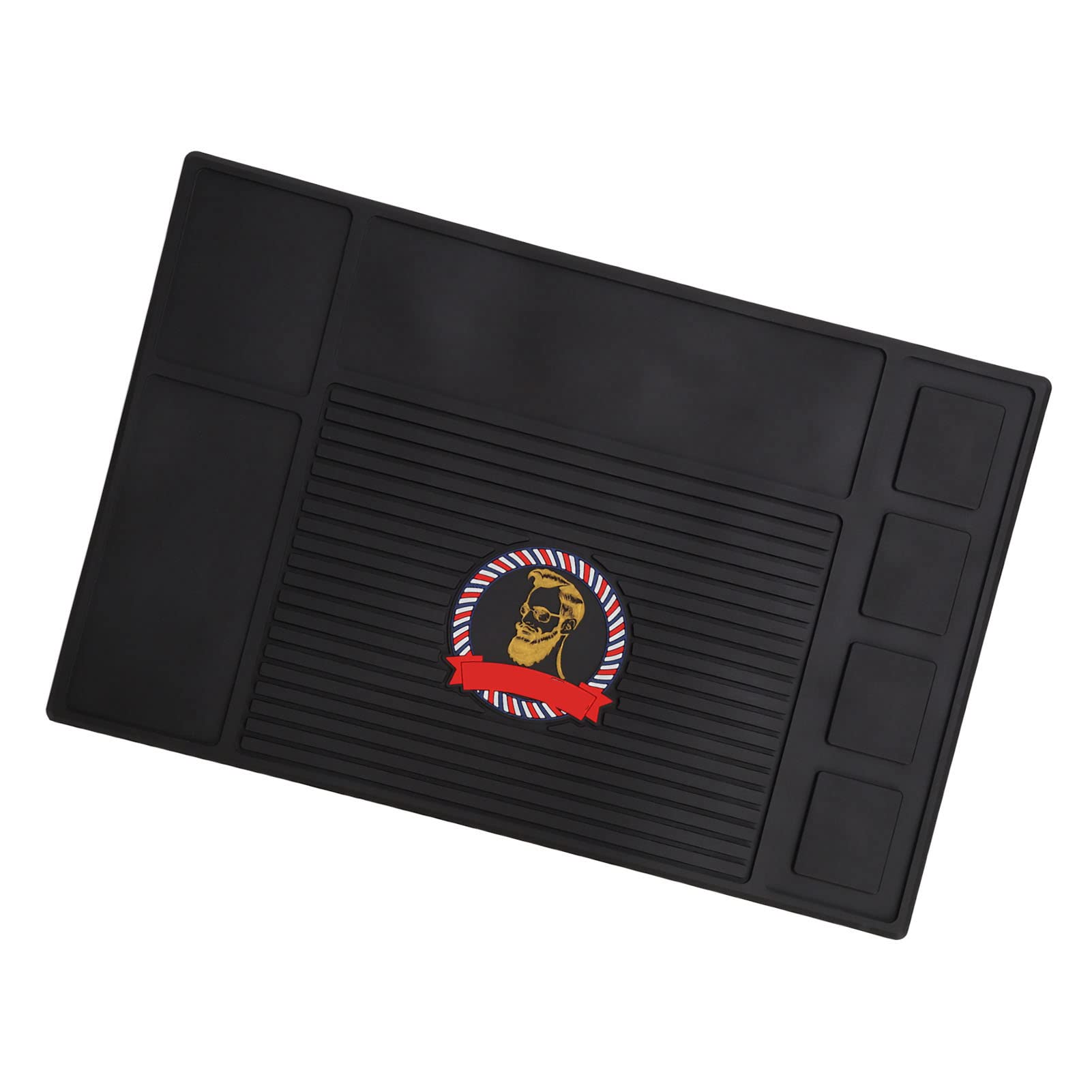 Nutriess Barber Station Organizer, Anti Slip Silicone Mat, Skid remnant Waterproof Tool Pad, Strong Adhesion Mat for Hair Salon, Non Slip Barber Tool Organizer