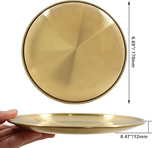 Miniatura 3 de Jiozermi Bandeja de toalla de acero inoxidable de 6.69 pulgadas, bandeja para servir, bandeja decorativa, bandeja de almacenamiento para cosméticos,