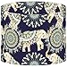 LampPix 10.00 Inch Table Lamp Shade - Bohemian Elephants Navy Canvas Desk Lampshade (Spider Fitting)