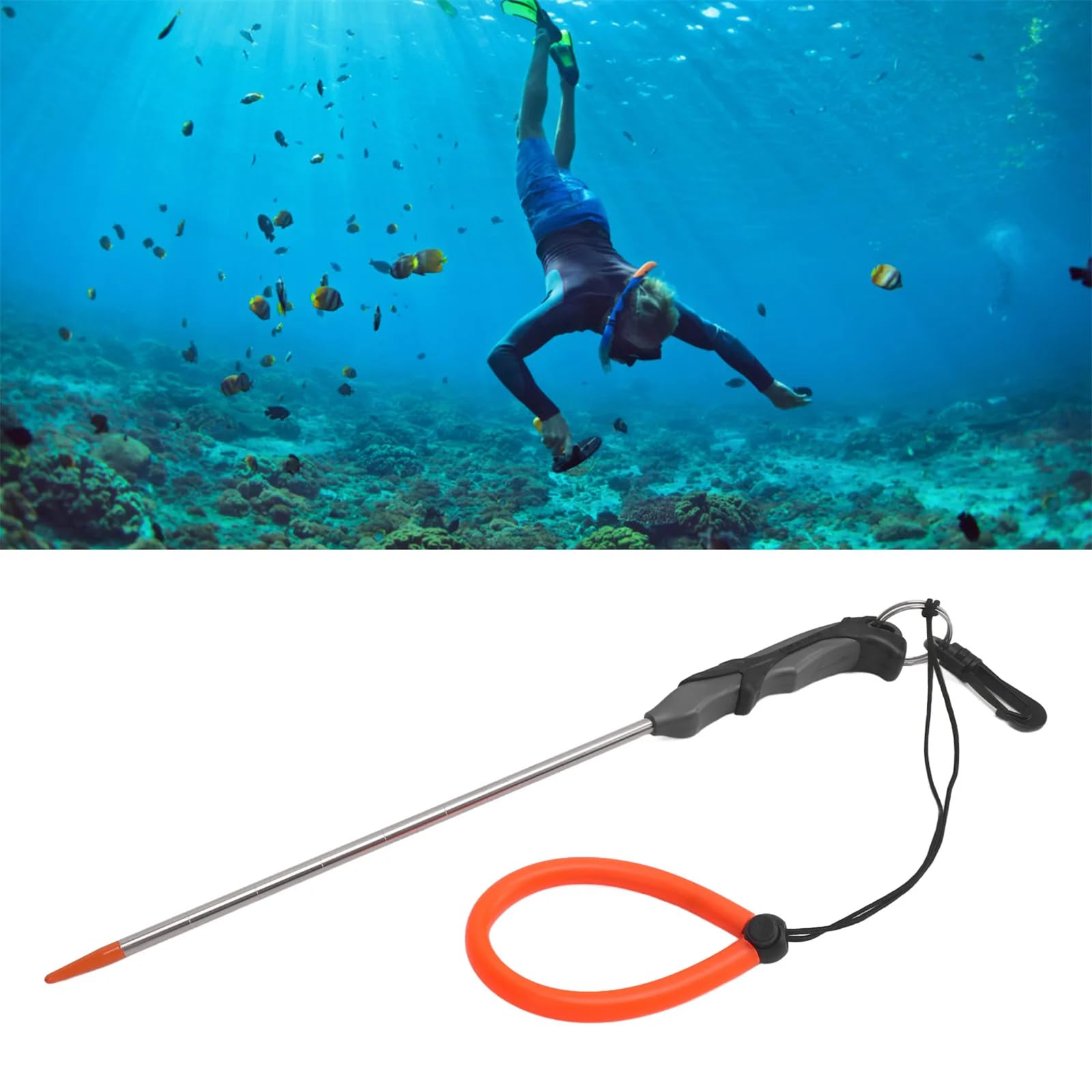 Underwaters Shaker - Varilla de buceo de acero inoxidable para hacer ruido, para bucear, langostas, cosquillas, punteros