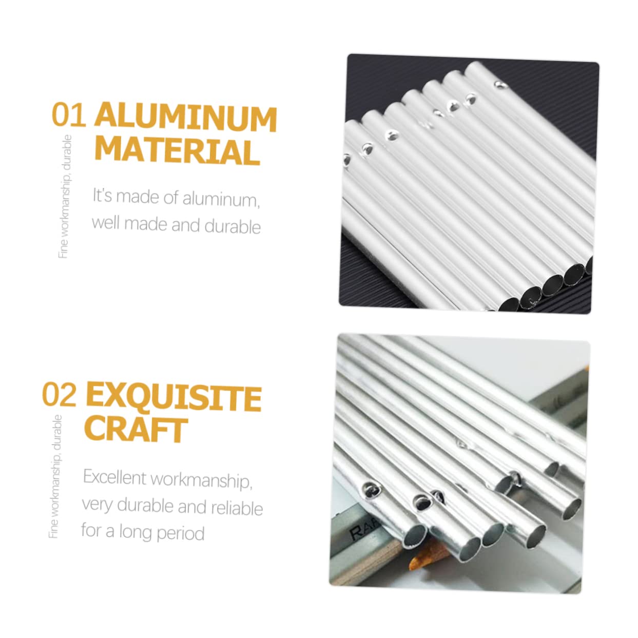 YARNOW 48pièces Tubes pour Bricolage De Carillons à Vent Matériaux pour Décoration Extérieure