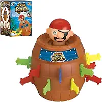 Pula Pirata Barril Educativo Infantil – Jogo Interativo para Meninos e Meninas, Brinquedo de Ação e Festa para Crianças a Partir de 3 Anos