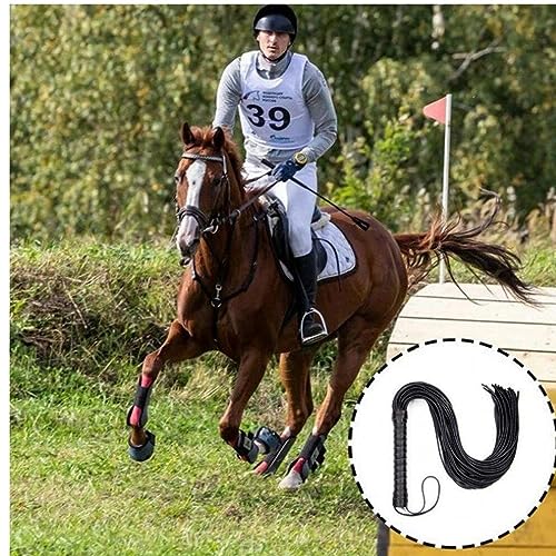 Cropa de montar a caballo Ericetion látigo de paleta de cuero 68 cm 4