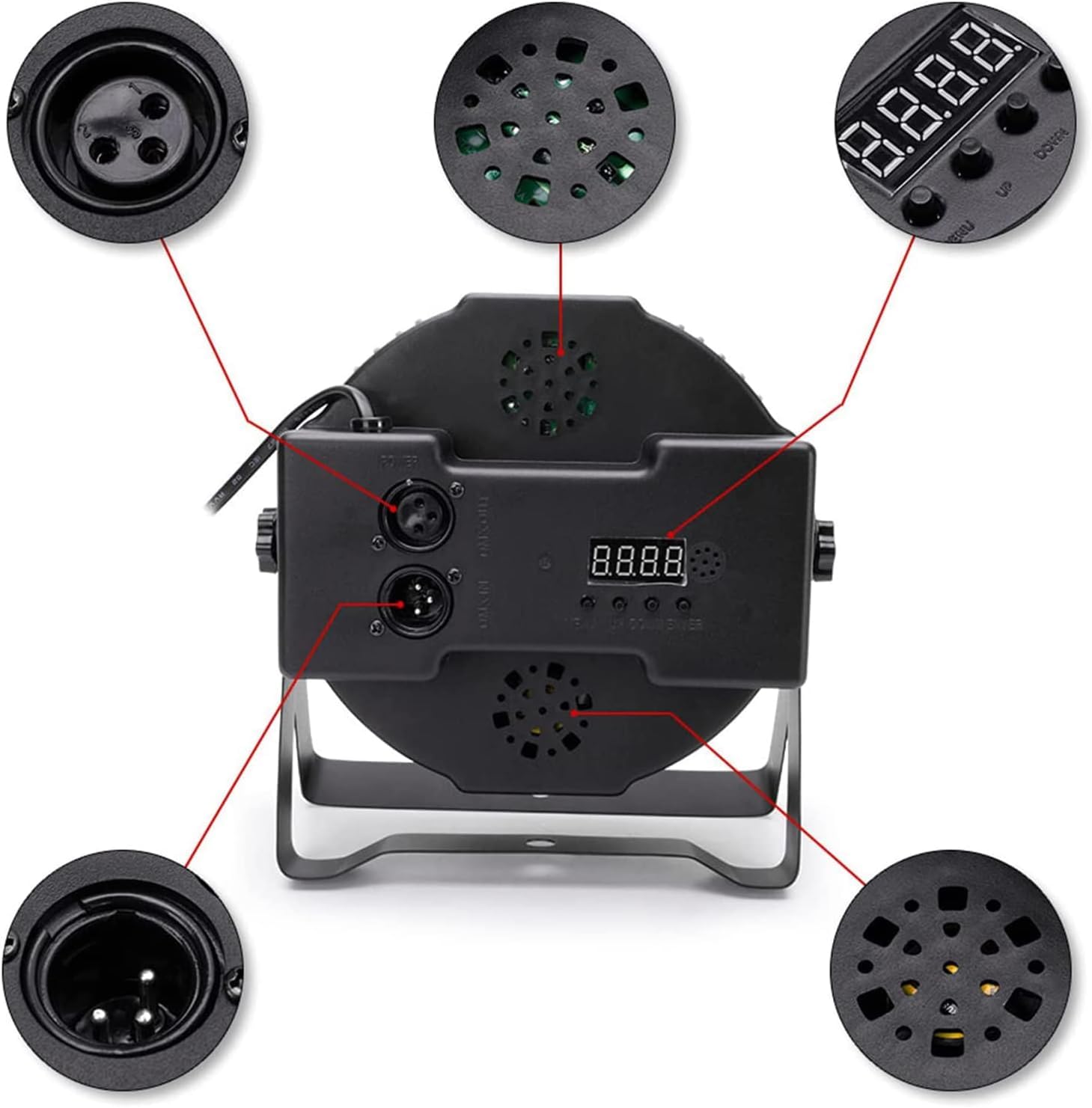 2PCS RGBW LED Par Licht, 7 LED Par Scheinwerfer DMX Disco Partylichter Bühnenlicht mit Fernbedienung für DJ Bar Show Party Halloween Weihnachten