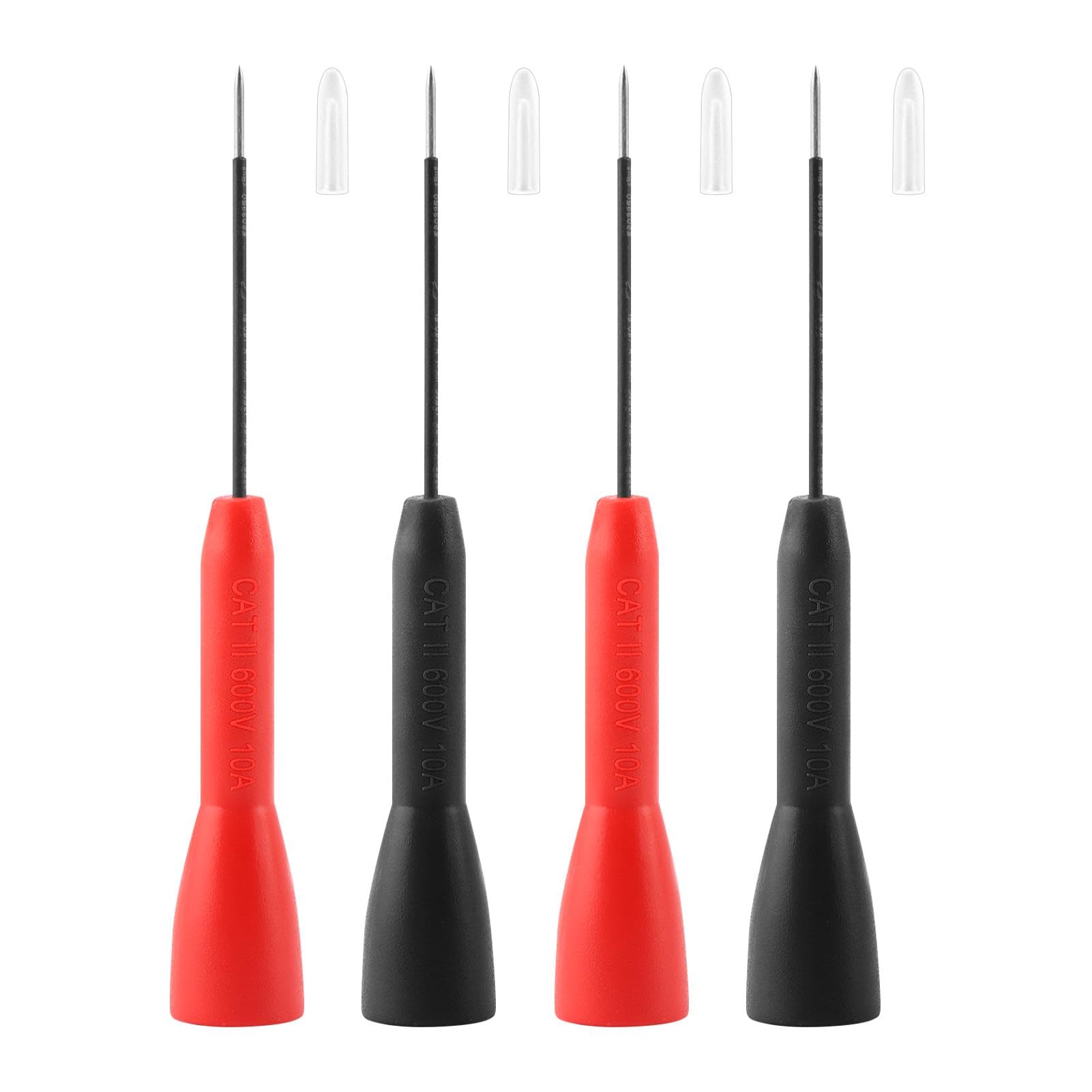 Paquete de 4 sondas de prueba de aguja extendida de 2 mm, cables de prueba de multímetro, sonda de prueba de multímetro no destructiva de 600 V/10 A para cables Fluke tl71 tl75