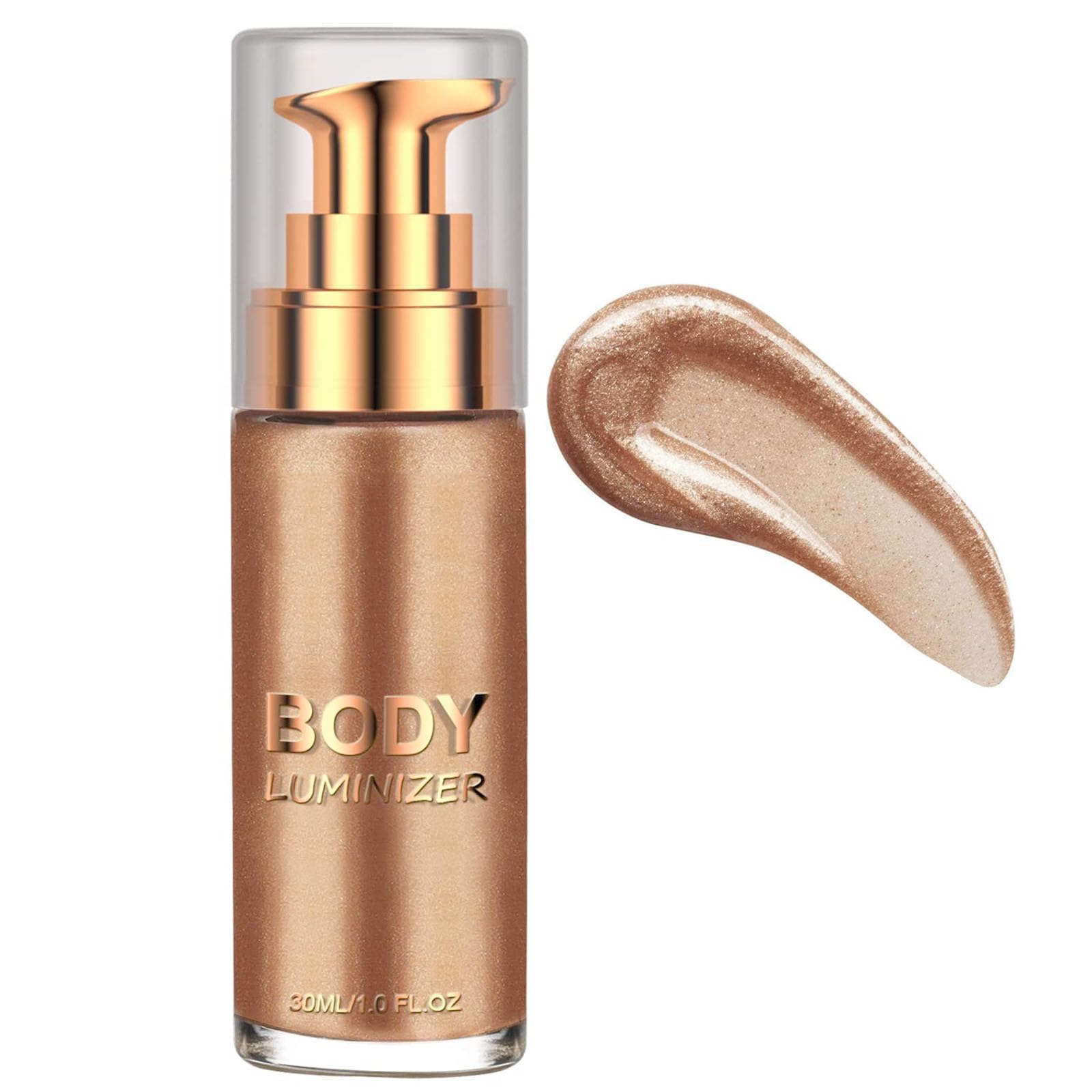 Body Shimmer Lotion, Body Luminizer Highlighter, Long Lasting Waterproof Moisturizing, Body Luminizer Glow for Face and Body (#01 Rose Gold)