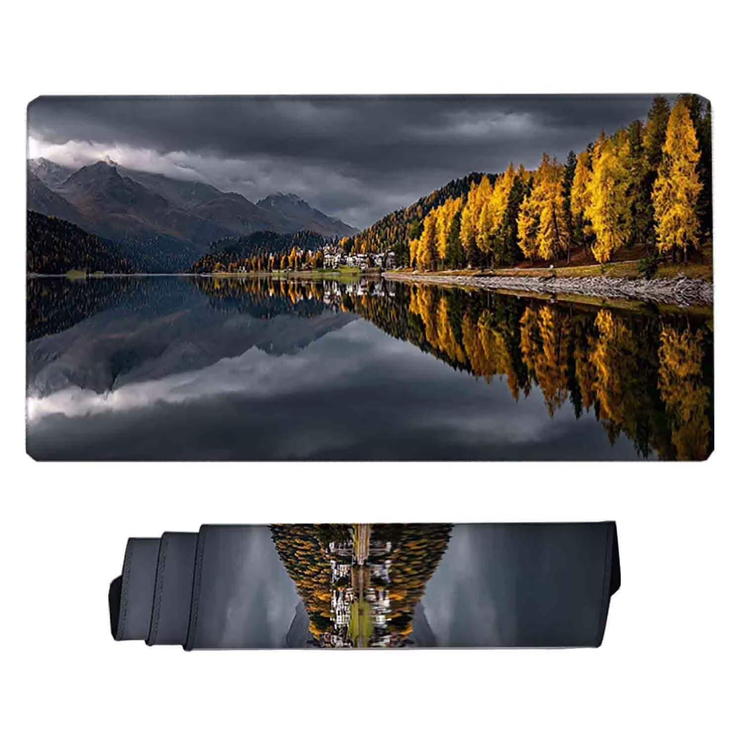 Szara podkładka pod mysz Drzewo Podkładka pod mysz XXL 1000 x 500 mm Podkładka pod mysz z przeszytymi krawędziami i antypoślizgową gumową podstawą Podkładka pod mysz XXL do gier, laptopa, akcesoria