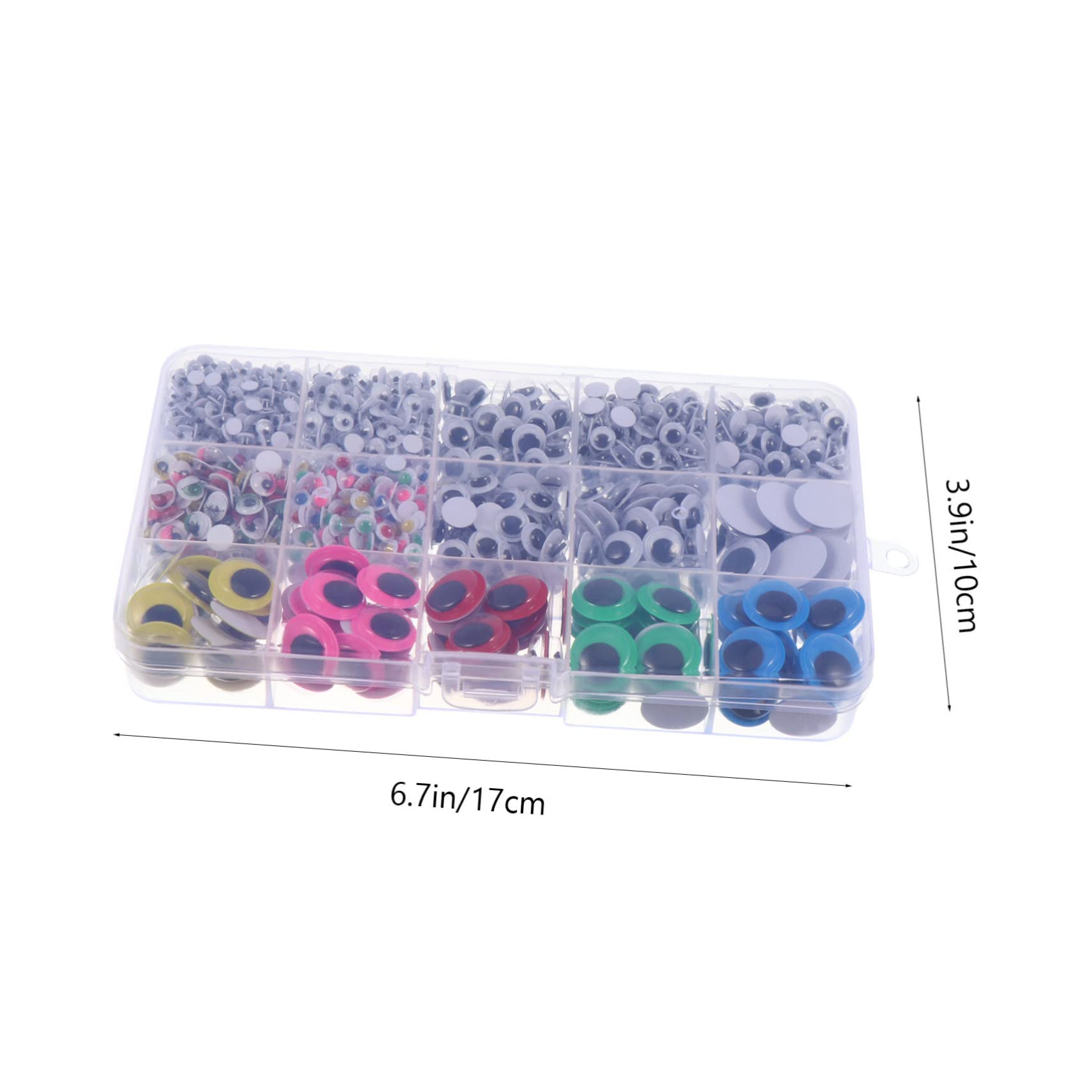 Uonlytech 3 Set Occhi Giocattolo di Plastica Googly Adesivo Forniture Artigianato Occhio Sbattere Gli Occhi Finti Occhi Mobili Occhi Giocattolo Fai da Te 1500 Pezzi*3