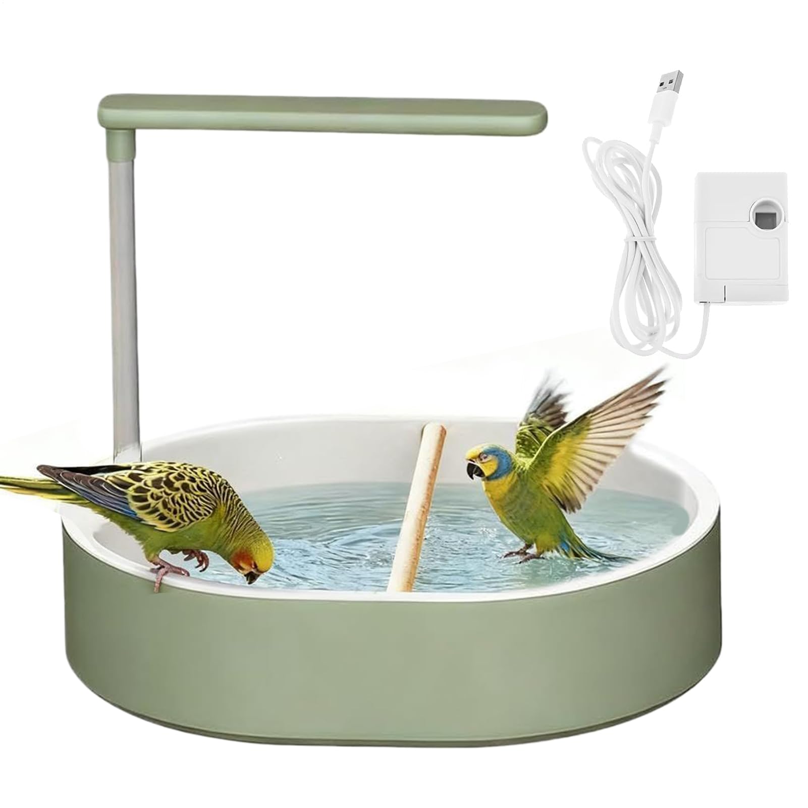 Baño para pájaros en jaula que evita salpicaduras de agua para canarios y pinzones