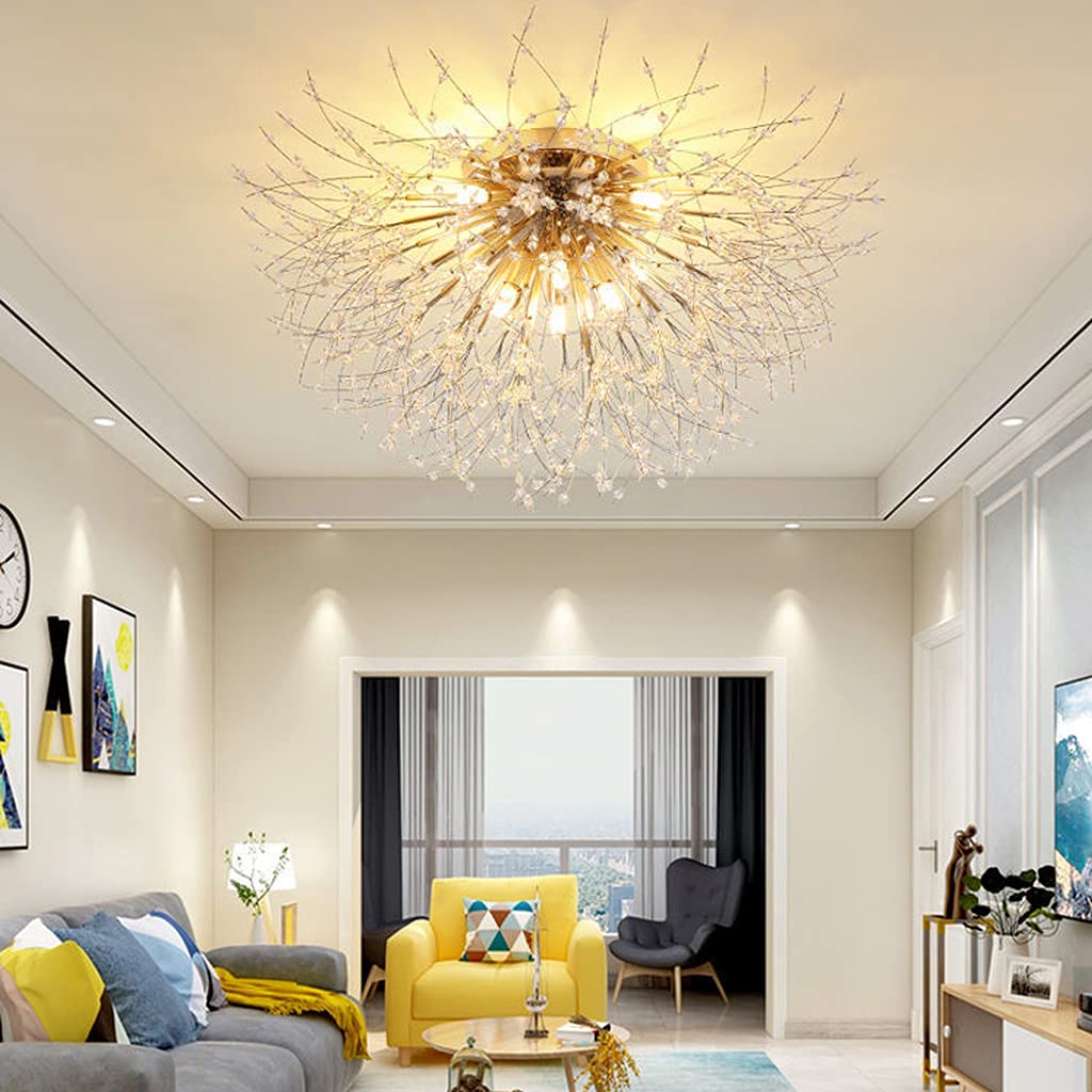 LED E27 cristal plafonnier de luxe 7 têtes gradable lustre en cristal
