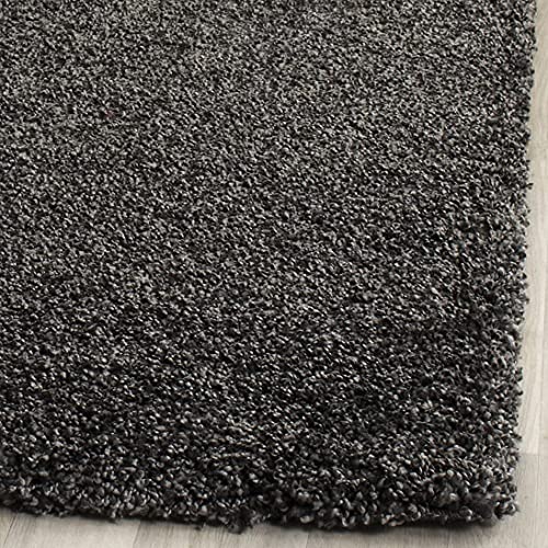 Image of Shaggy Rugs and Carpet and Mats for Hall and Drawing Room 6x8 Feet Charcoal Color