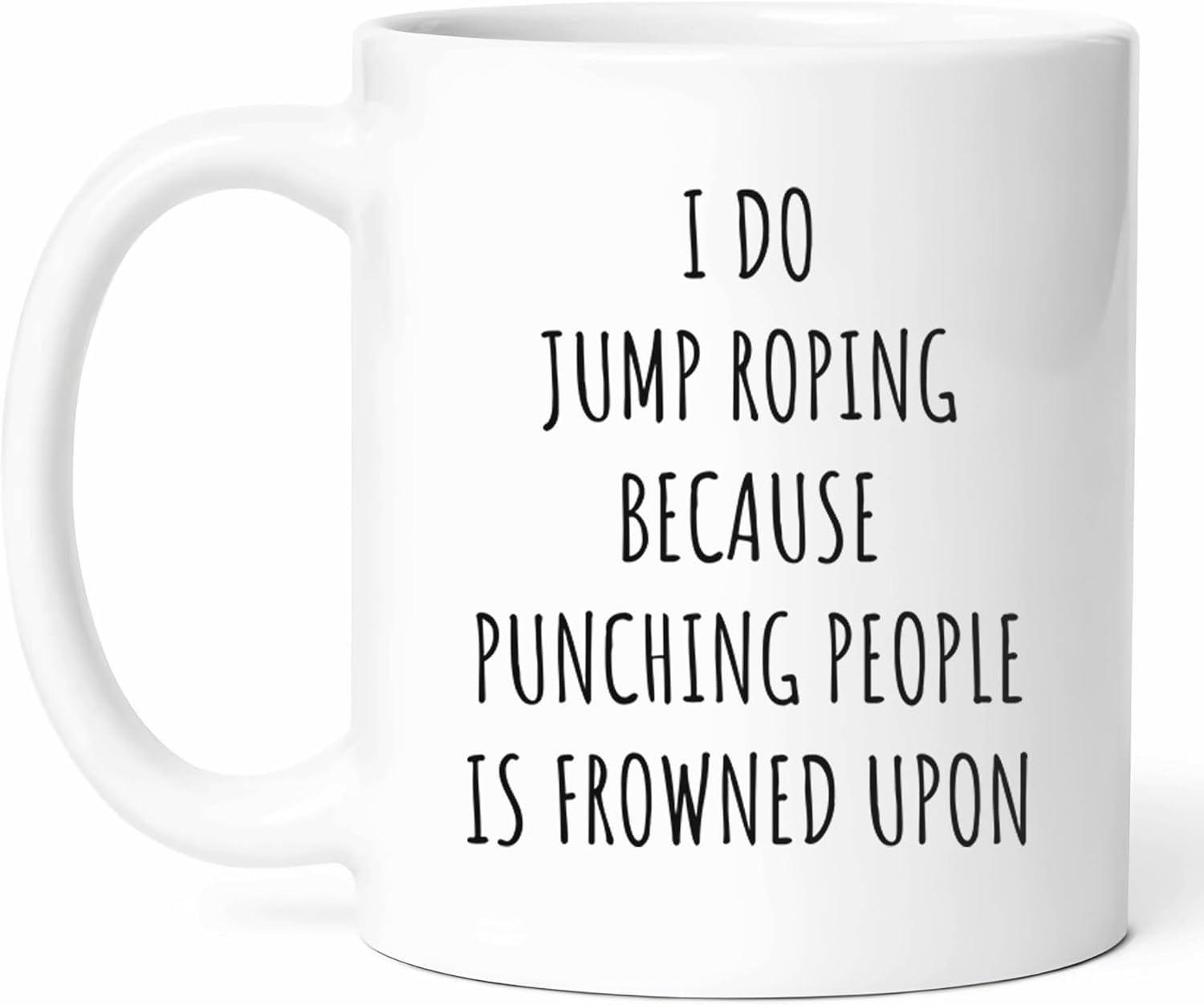 Funny Jump Roping Mug – Fitness Enthusiast Coffee Cup – Funny Gift From – Rope Tea Mugs – Cardio Cups – 11 Oz Ceramic Gifts For Jumper, Birthday, Him, Her, Workout, Exercise, Sports, Endurance