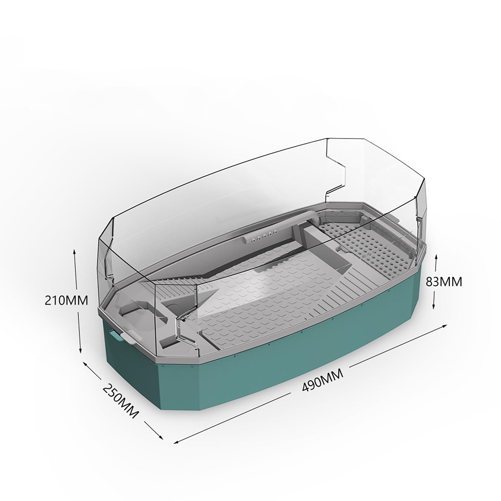 Tanque multifuncional para tortugas con tapa, diseño antiescape, hábitat de tortuga con bomba de agua y sistema de filtración, adecuado para deslizadores de orejas rojas y otras tortugas (azul,