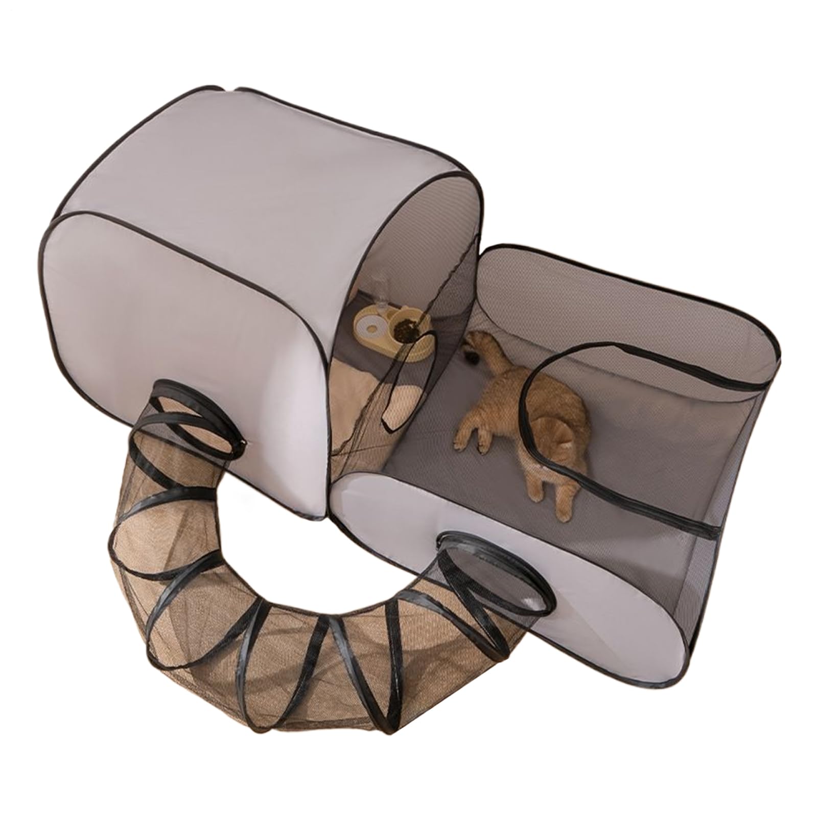 Parc D'Extérieur pour Chat | Le Parc d'Extérieur pour Animaux avec Un Tunnel Circulaire,Clôture Pliable avec Tunnel Et Maison De Jeu pour Animaux pour Chaton Chien Et Lapin