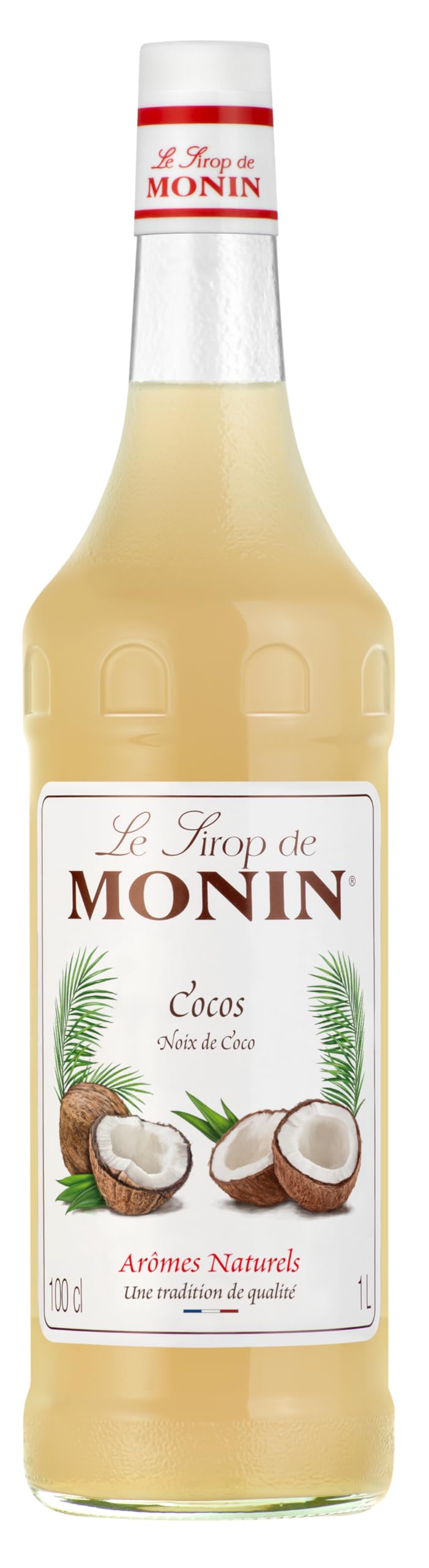 Monin Sirup Kokos (1 x 1,0l) - Tropisch und Exotisch - für Cocktails - Desserts - Alkoholfrei - Hochwertiger Geschmack