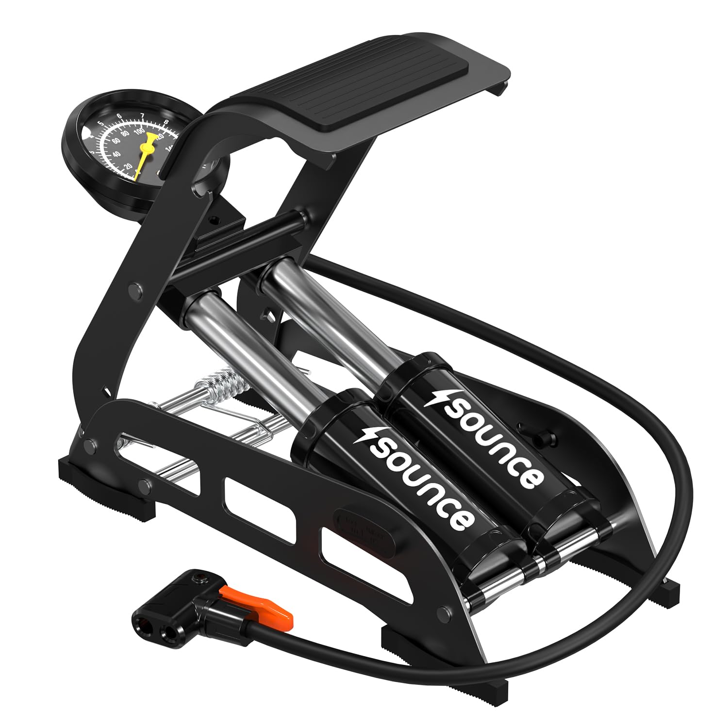 Sounce Bike Floor Pump with 160 Psi Precision Pressure Gauge,Bicycle Pump Portable Air Pump Inflator Foot Pump Fits Presta Schrader and Deutschland Valve for Bicycle,Ball,Scooter,Car,Toys Inflatable (B0CJMBRLTS) Amazon Price History, Amazon Price Tracker