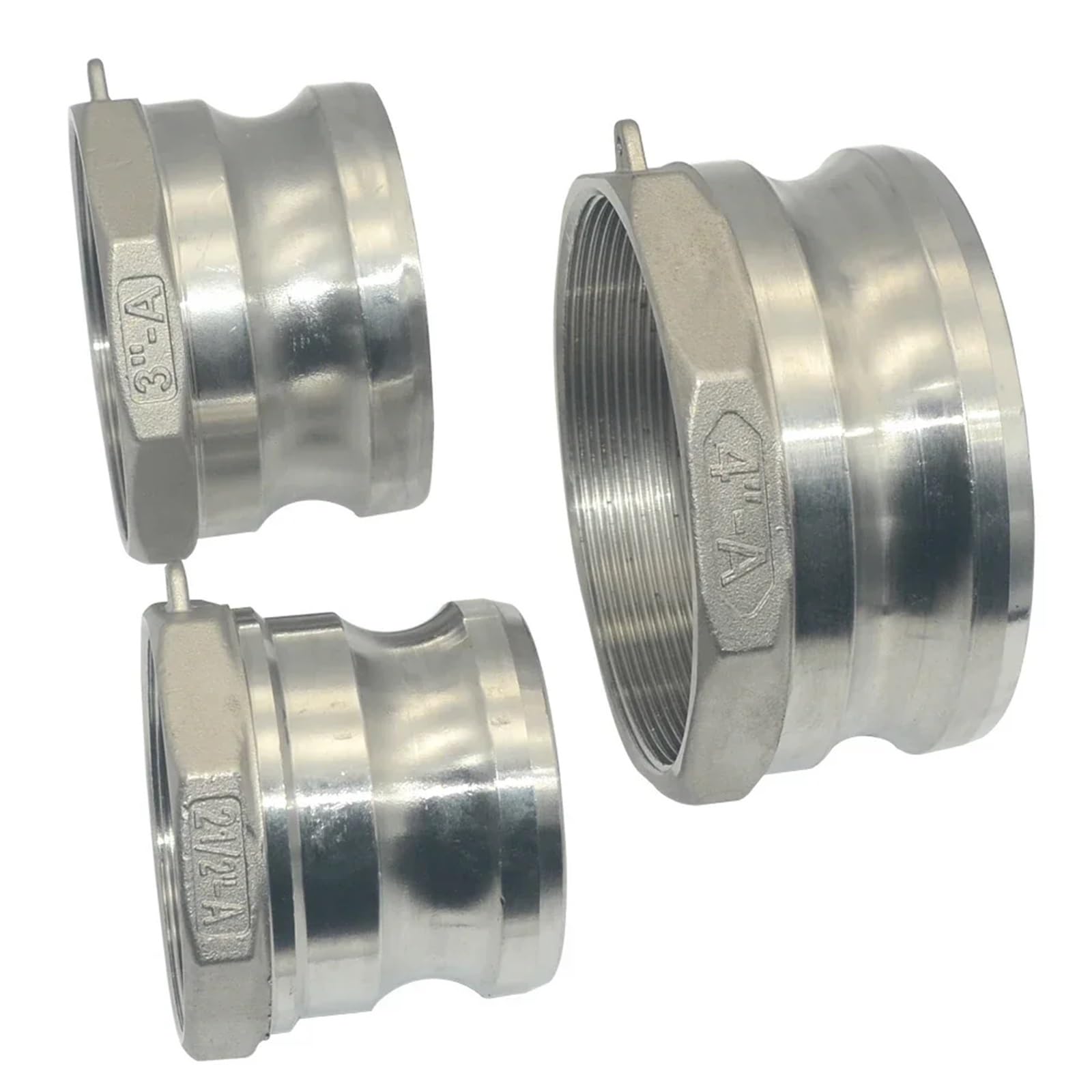 Adaptador de acoplamiento rápido de acero inoxidable 304 tipo A con ranura Camlock de 1/2", 3/4", 1", 1-1/4", 1-1/2", 2", 2-1/2", 3", 4" (1 unidad)(1-1/4")