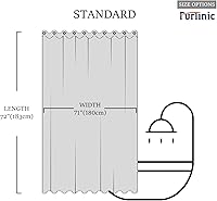 Vista 6 de Furlinic - Cortina de ducha beige sin ganchos, cortinas de baño de poliéster con 10 ojales divididos, impermeables y lavables a máquina