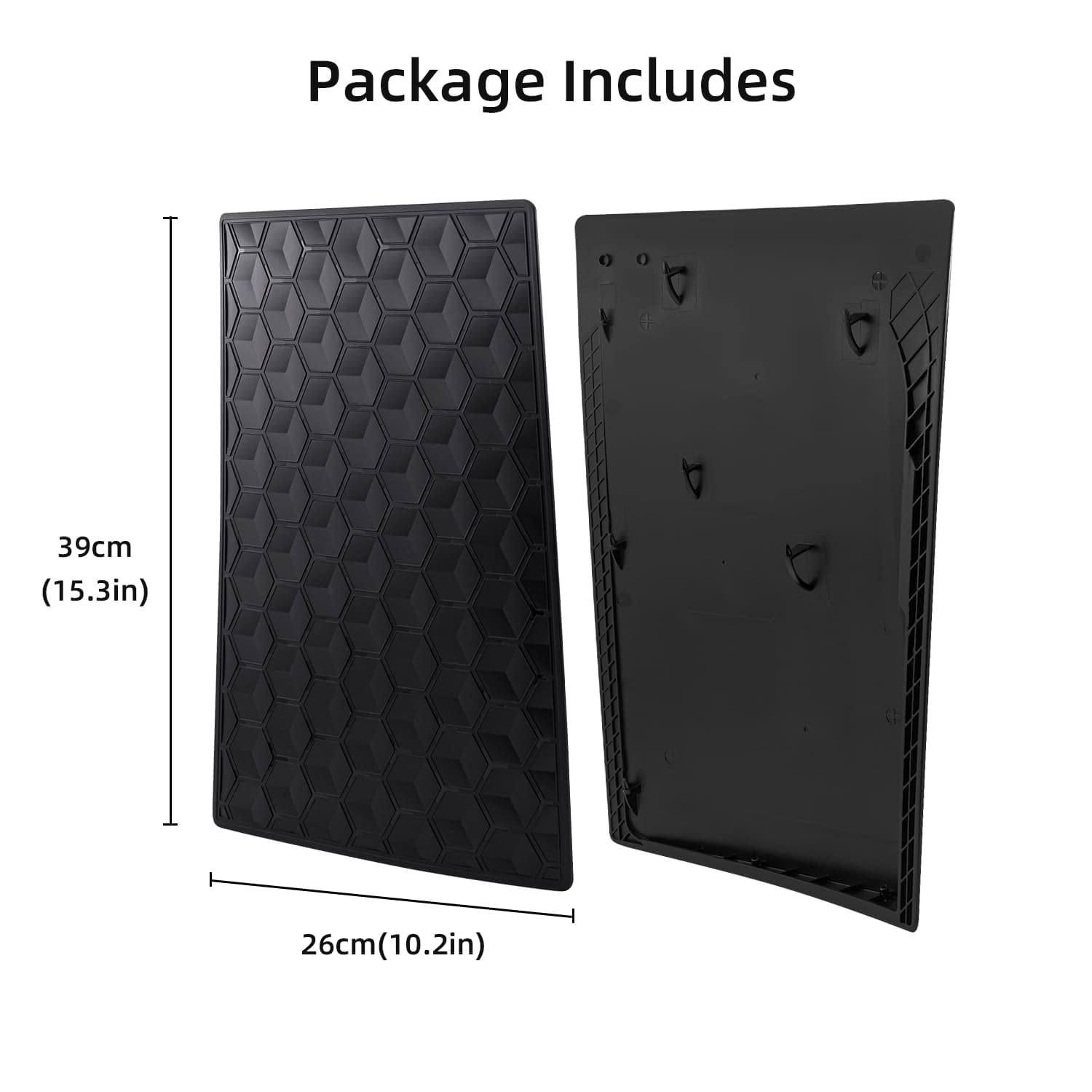 Mcbazel PS5 Cover di Ricambio per Frontalino, Accessori per Pannello Frontale Rigido Antipolvere per PlayStation 5 Disc Edition - Beehive Black (Non per PS5 Slim/PS5 PRO)