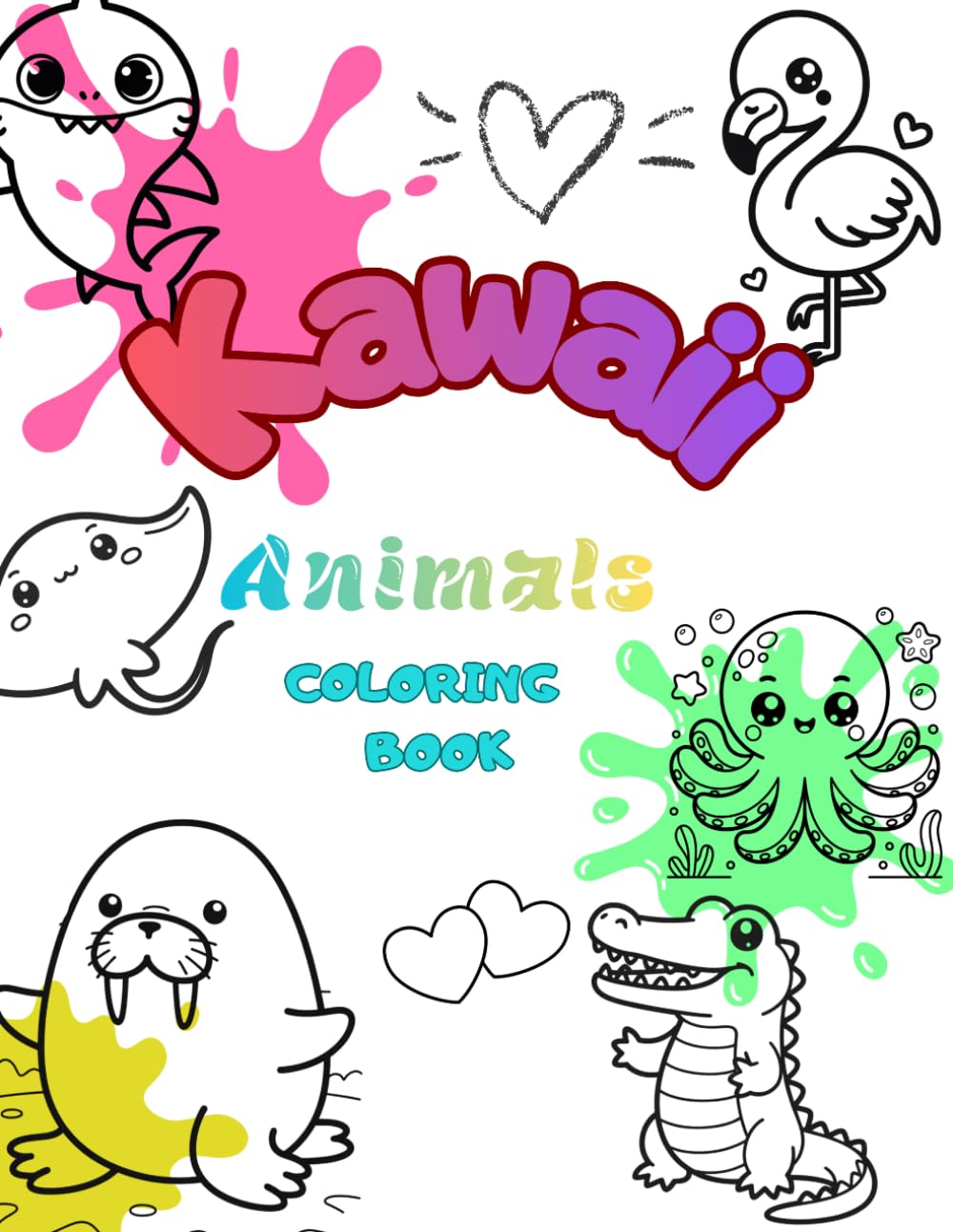 Kawaii Animals Coloring Book