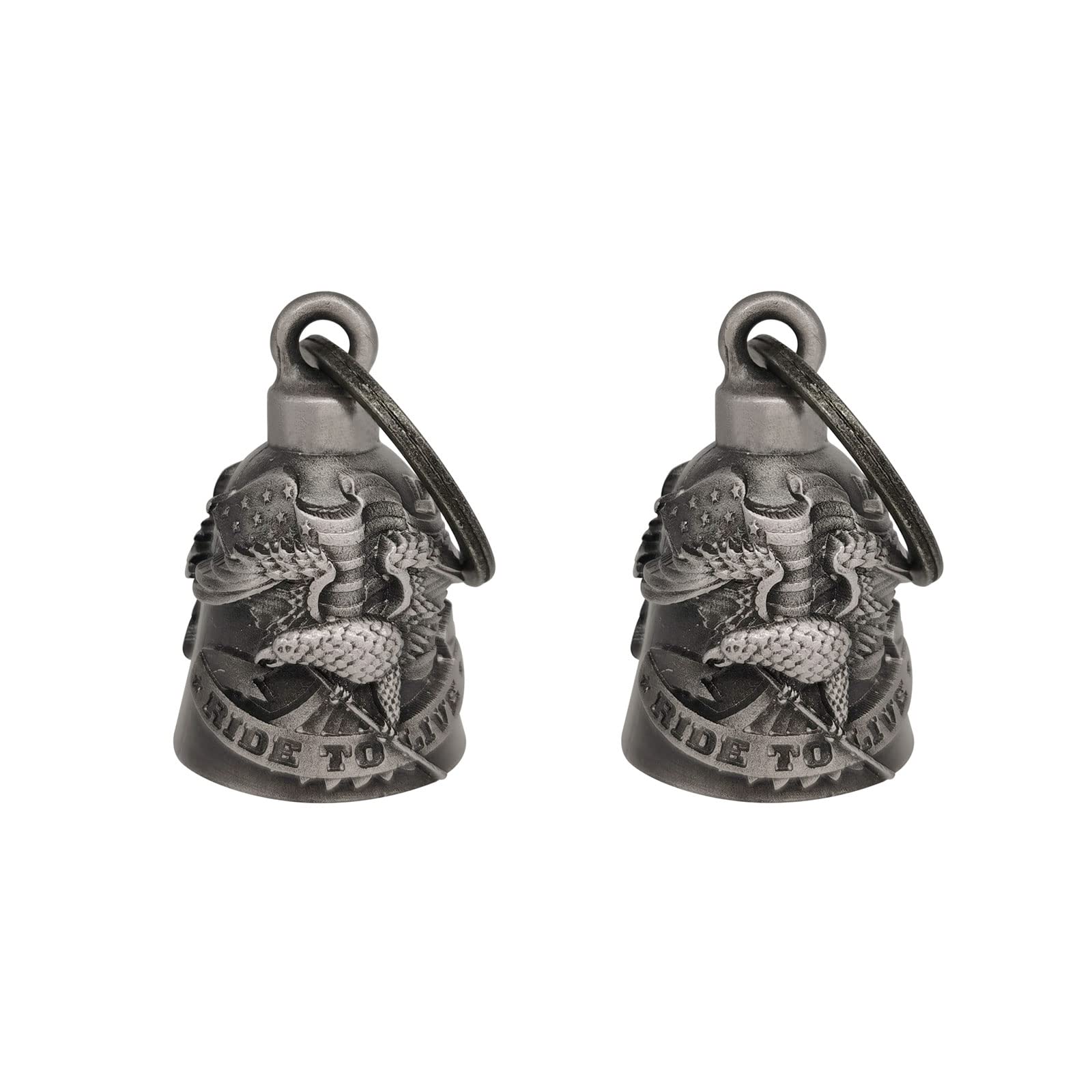 【2Pack】Motorcycle Bells for Biker Guardian Riding Bells with Hanger Motorcycle Accessory or Keychain for Good Luck