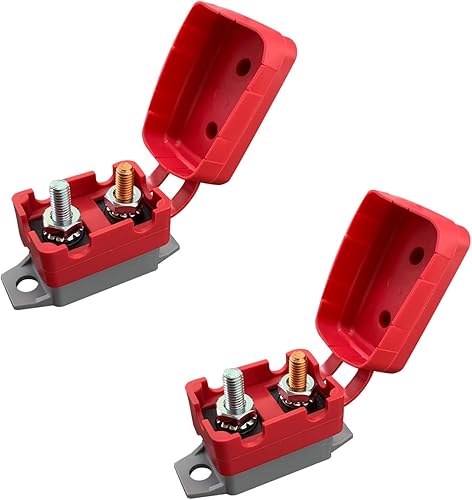 Disyuntor de reinicio automático de 2 piezas de CC de 12 V-24 V, interruptor de reinicio automotriz con perno de tapa, interruptor de parada corta