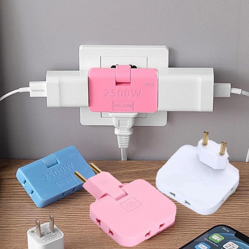 GrabSmart 3 Plug Socket | 3-in-1 Rotating and Foldable Wall Plug Adapter | Smart Sleek and Ultra Thin 180 Degree Wall Socket | Space-Saving Smart Multiplug Power Socket Behind The Sofa, Bed, tv etc (B0D2KSBFDQ) Amazon Price History, Amazon Price Tracker
