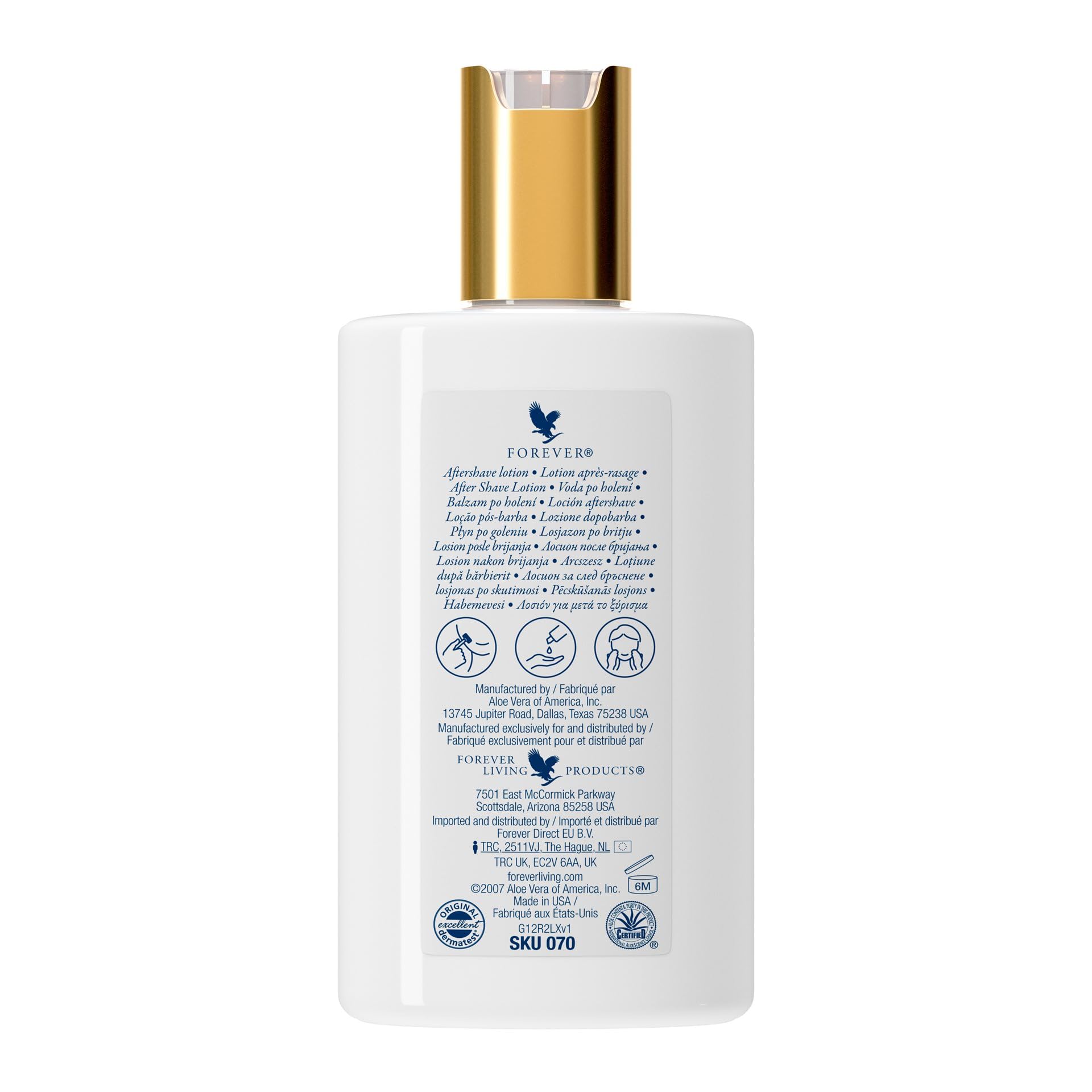 Forever Gentleman's Pride® Aftershave mit Aloe Vera, Balsam, ohne Alkohol, pflegend, beruhigend, mit Hyaluronsäure, glutenfrei, dermatest-zertifiziert (2 x 118 ml)