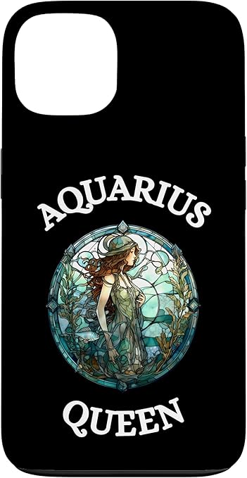 Aquarius Queen Stained Glass Zodiac Symbol Womens Top Case for iPhone 13