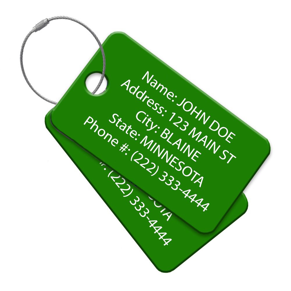 Premium Personalized Luggage Tags for Travel – High Visibility Custom Acrylic Suitcase Bag Tags with Name Address Phone – Heavy Duty Laser Engraved ID