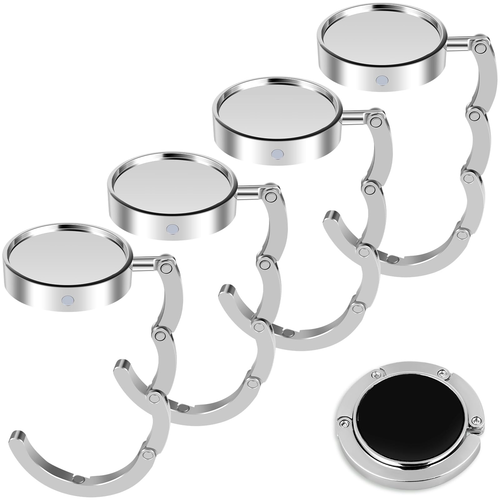 GHHZML Handbag Hooks for Tables 4/8Pc Folding Bag Holder Crystals Handbag Rack Portable Table Hook Non-Slip Multipurpose Travel Purse Key Storage Hanger(8Pcs)