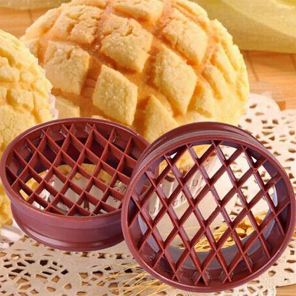 Lattice Press Pineapple Bun Molds Round Pattern Cookies Press Mould Plastic Pastry Bread Cake Molds Baking Tools