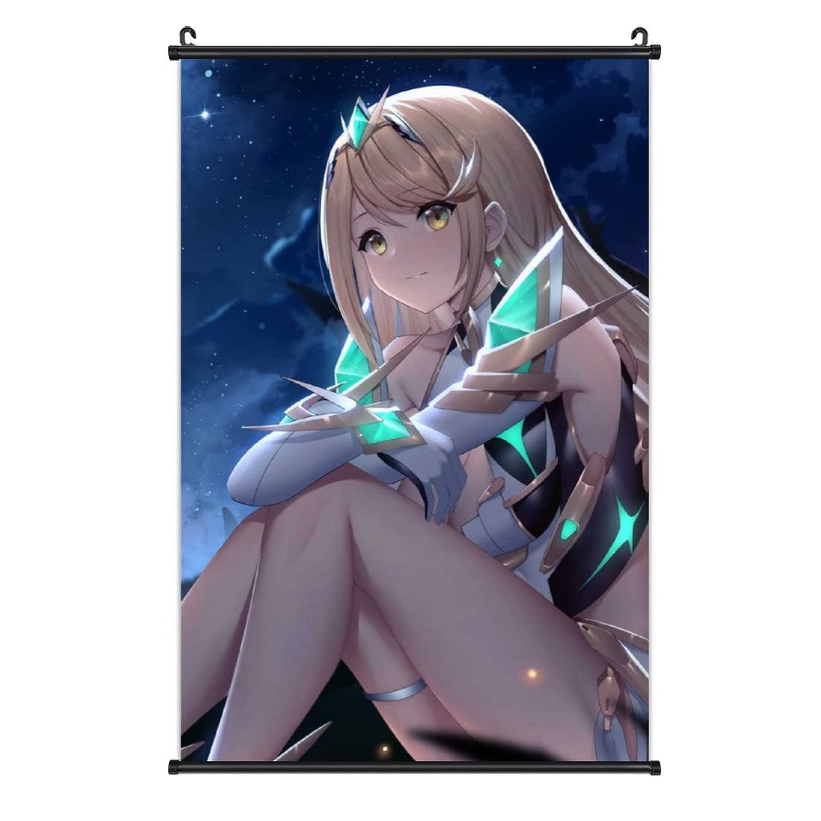 ZHAOXING Mythra Cute Girl Night Japanese Anime Wall Fabric Scroll Poster Art Prints Home Decor Gift Posters for Bedroom Living Room - 16"×24" White-style6