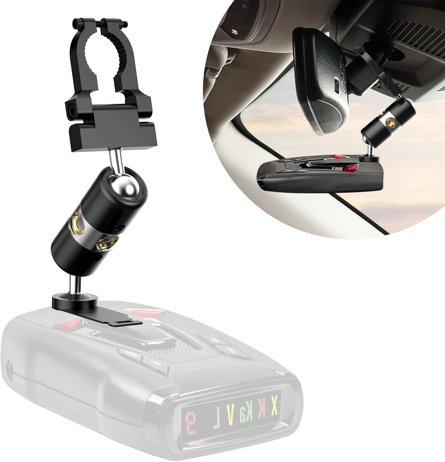 Radar Detector Mount,Rearview Mirror Rod Aluminum Radar Bracket (for Whistler Radar Detector)