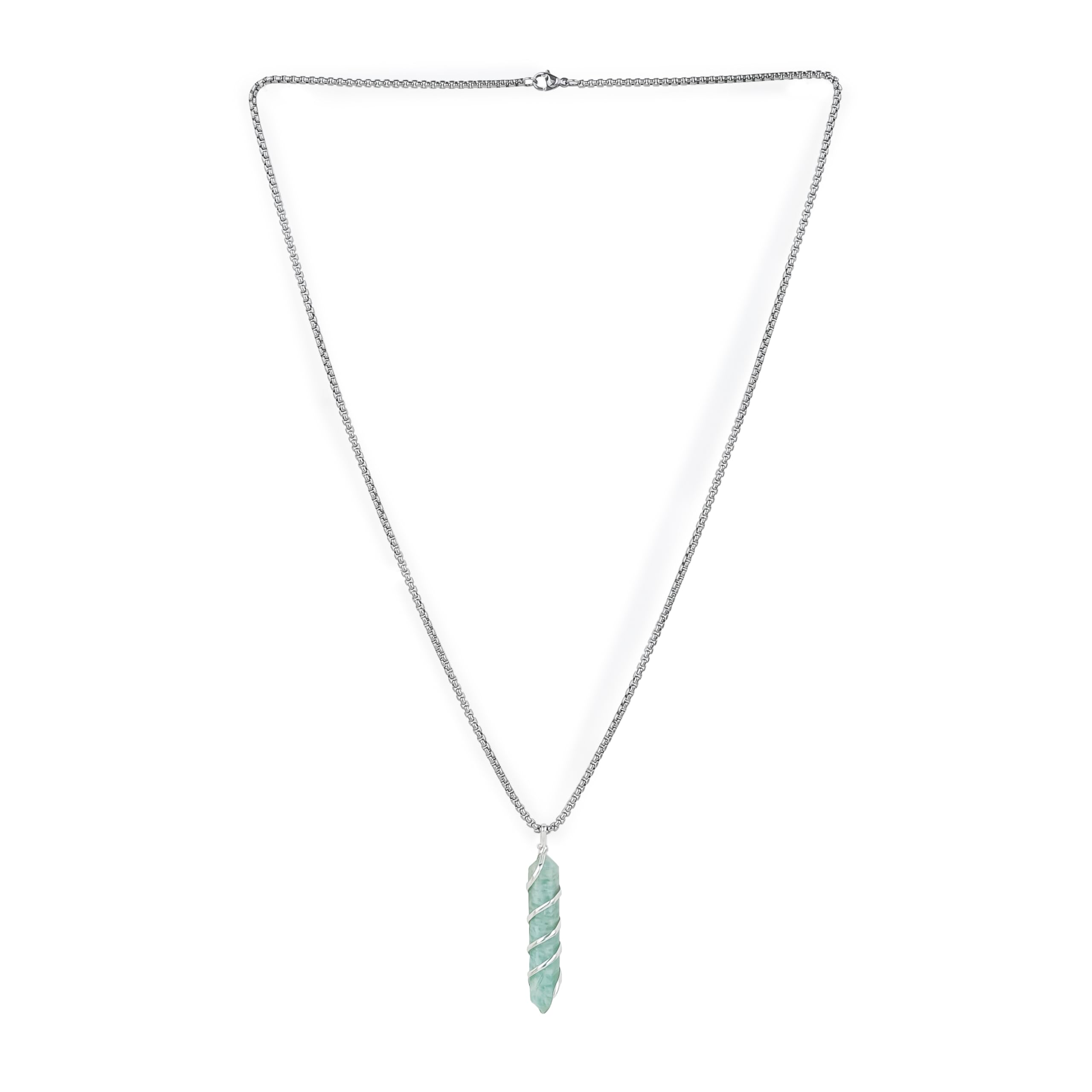divine hindu Amazonite Crystal Stone Pendant Necklace with Chain for Men & Women | Natural Healing Stone Locket for Reiki, Meditation, Stress Relief & Positive Energy-picture-28