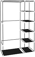 Vista 78 de 67" Portable Wardrobe Closet, Wardrobe Closet for Hanging Clothes with 2 Hanging Rods, 12 Clothes Storage Organizer Shelves, Non-Woven Fabric Grey