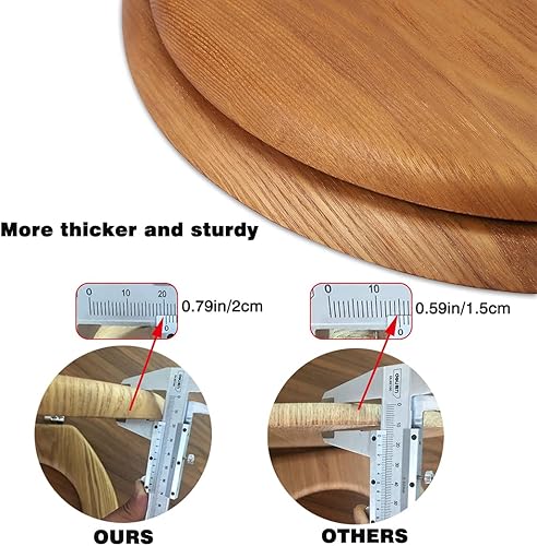 Miniatura 6 de Asiento de inodoro de madera, asientos de inodoro redondos para inodoros estándar, bisagras cromadas duraderas, chapa de madera natural roble