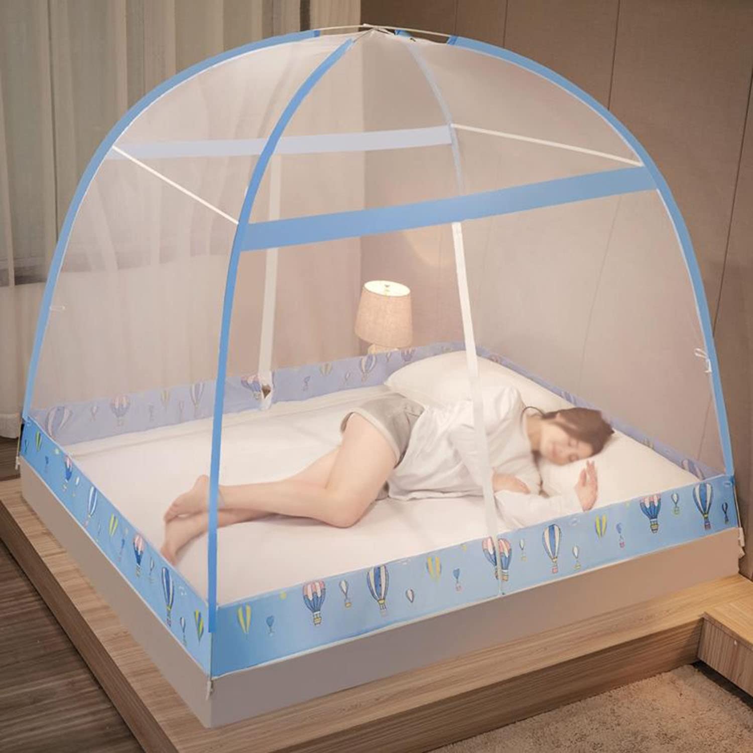 Mosquitera para Cama, mosquitera Plegable, Carpa con Dosel, Cortinas para Camas, mosquitera emergente, Carpa tamaño King, mosquitera portátil con Base(150cmx200cmx145cm)