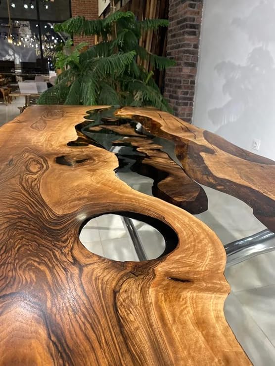 Amazon｜TREEVONA カスタマイズ大型エポキシテーブル、樹脂リバー