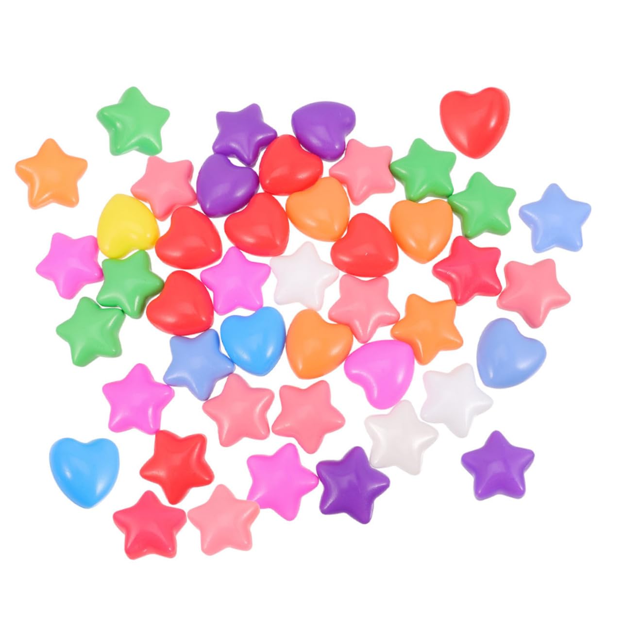 Garneck Heart Shaped Star Ball Pit Balls, 60pcs Colorful Plastic Play Balls for ' Playhouse, Tent, and Pool Parties